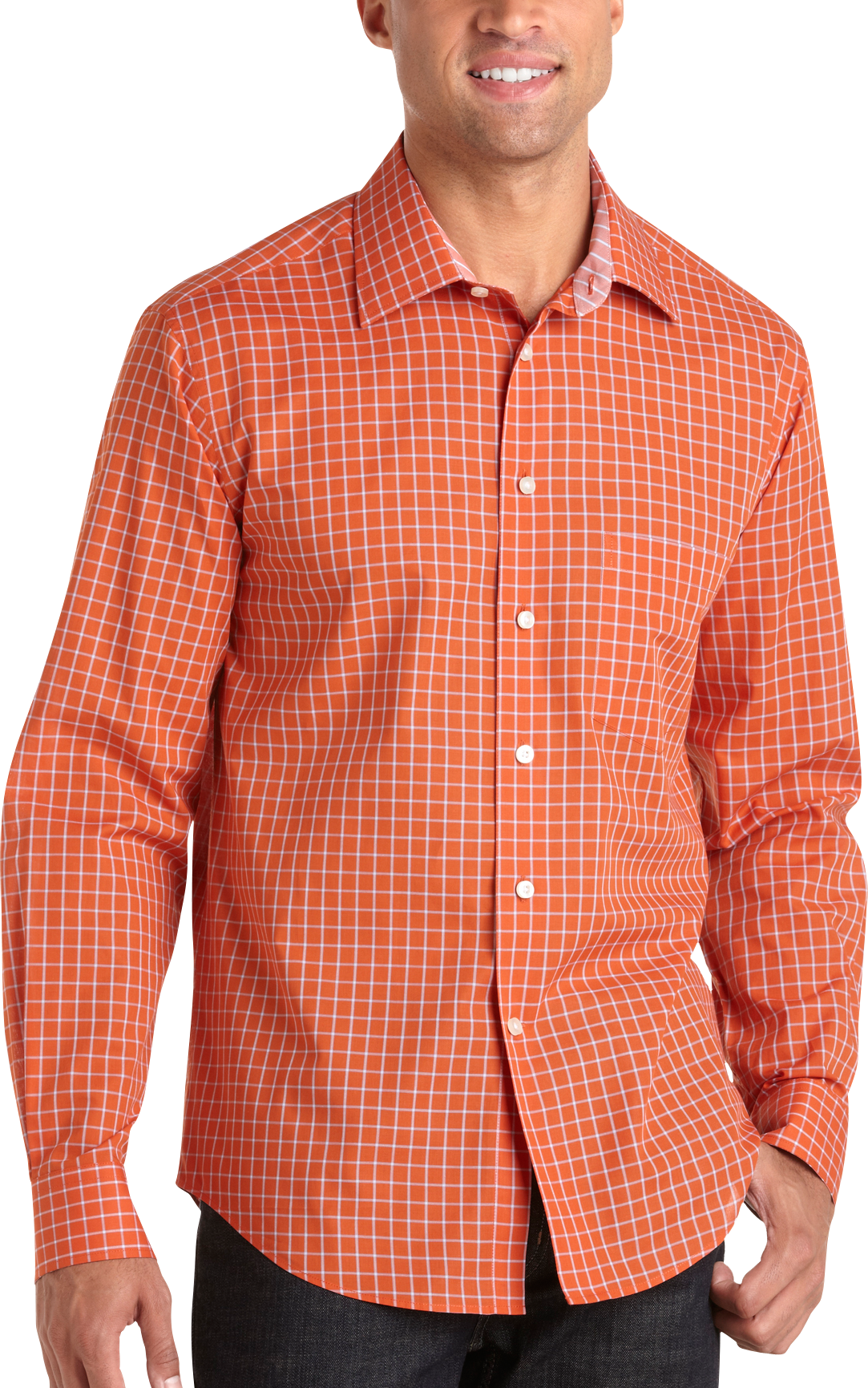 Egara Orange Check Sport Shirt