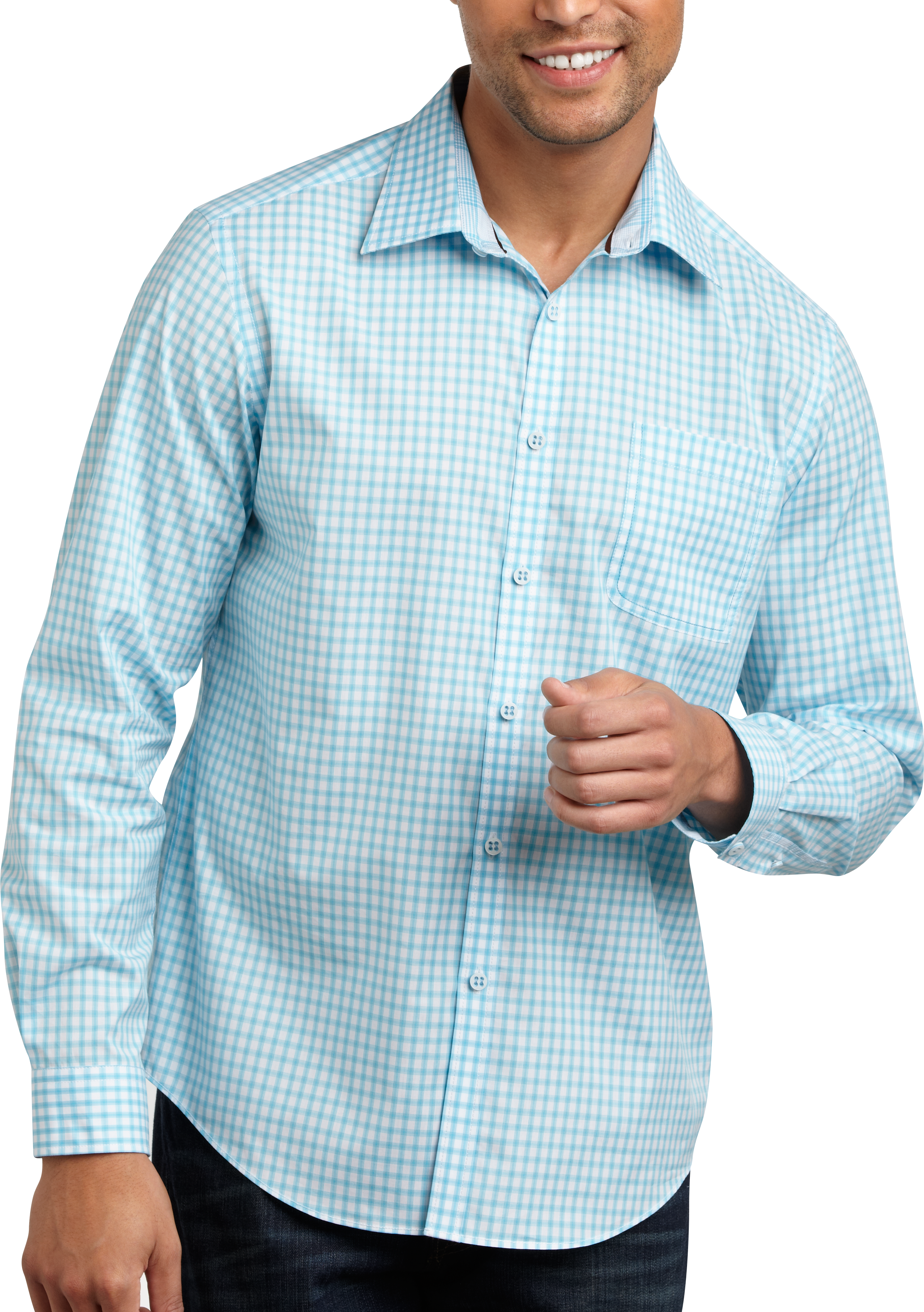 Egara Aqua Check Slim Fit Sport Shirt