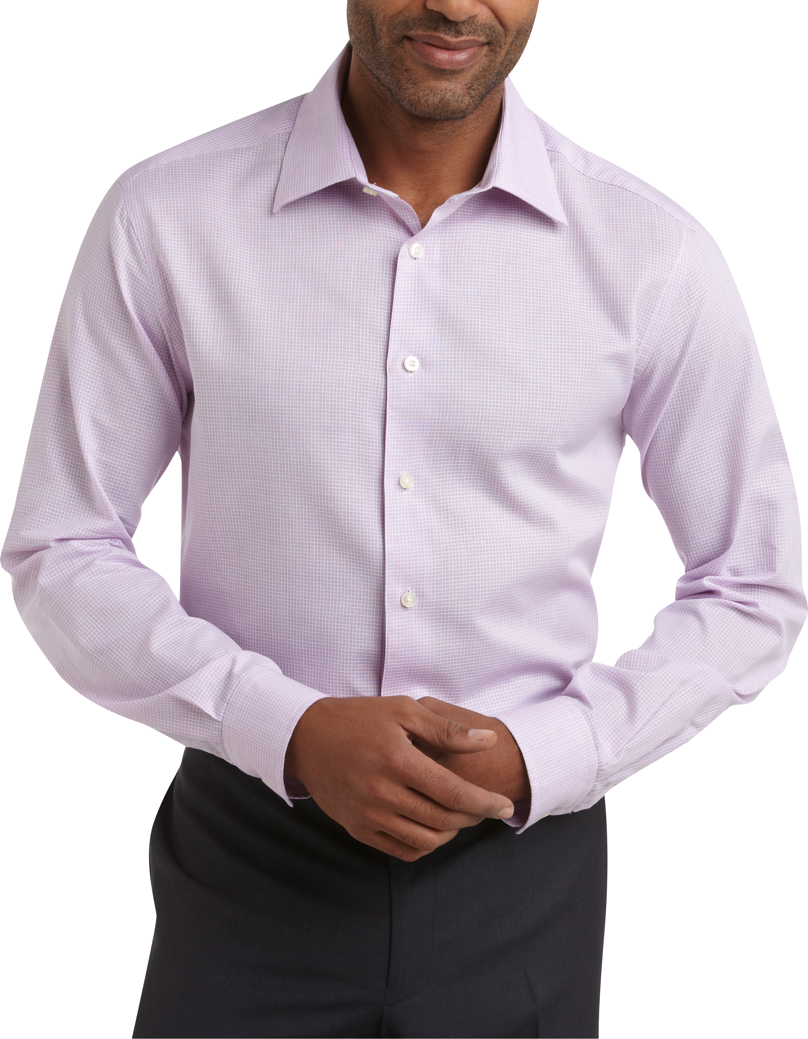 Egara Pink Check Slim Fit Sport Shirt