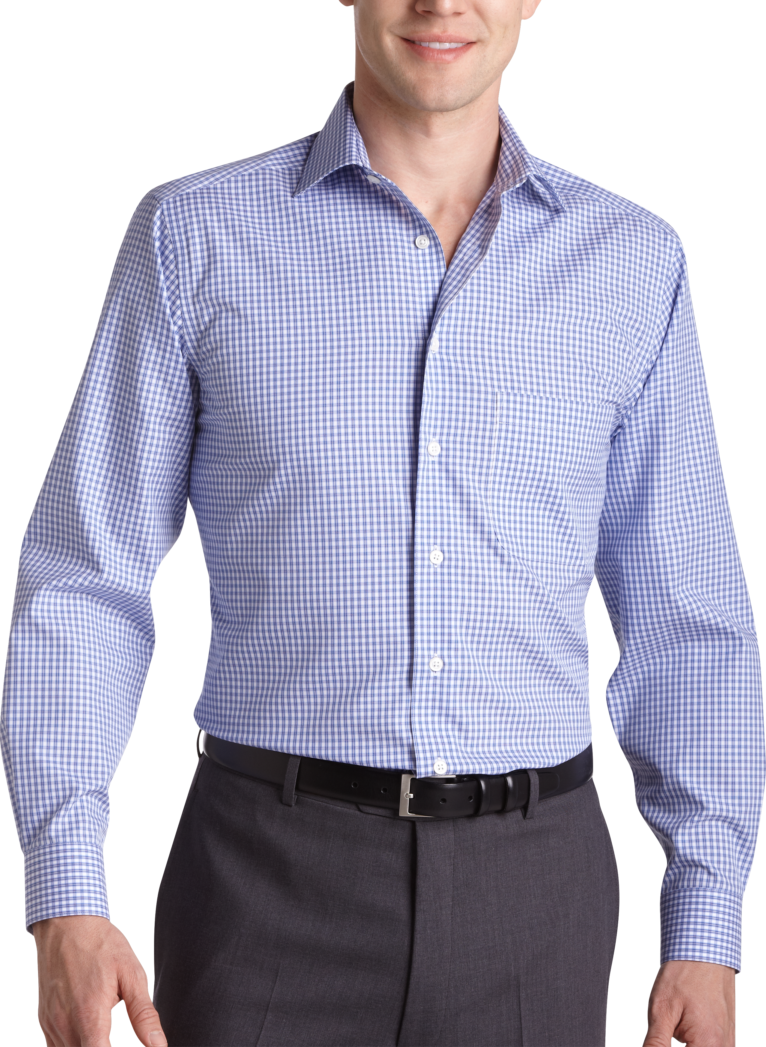 Pronto Uomo Blue Check Modern Fit Sport Shirt