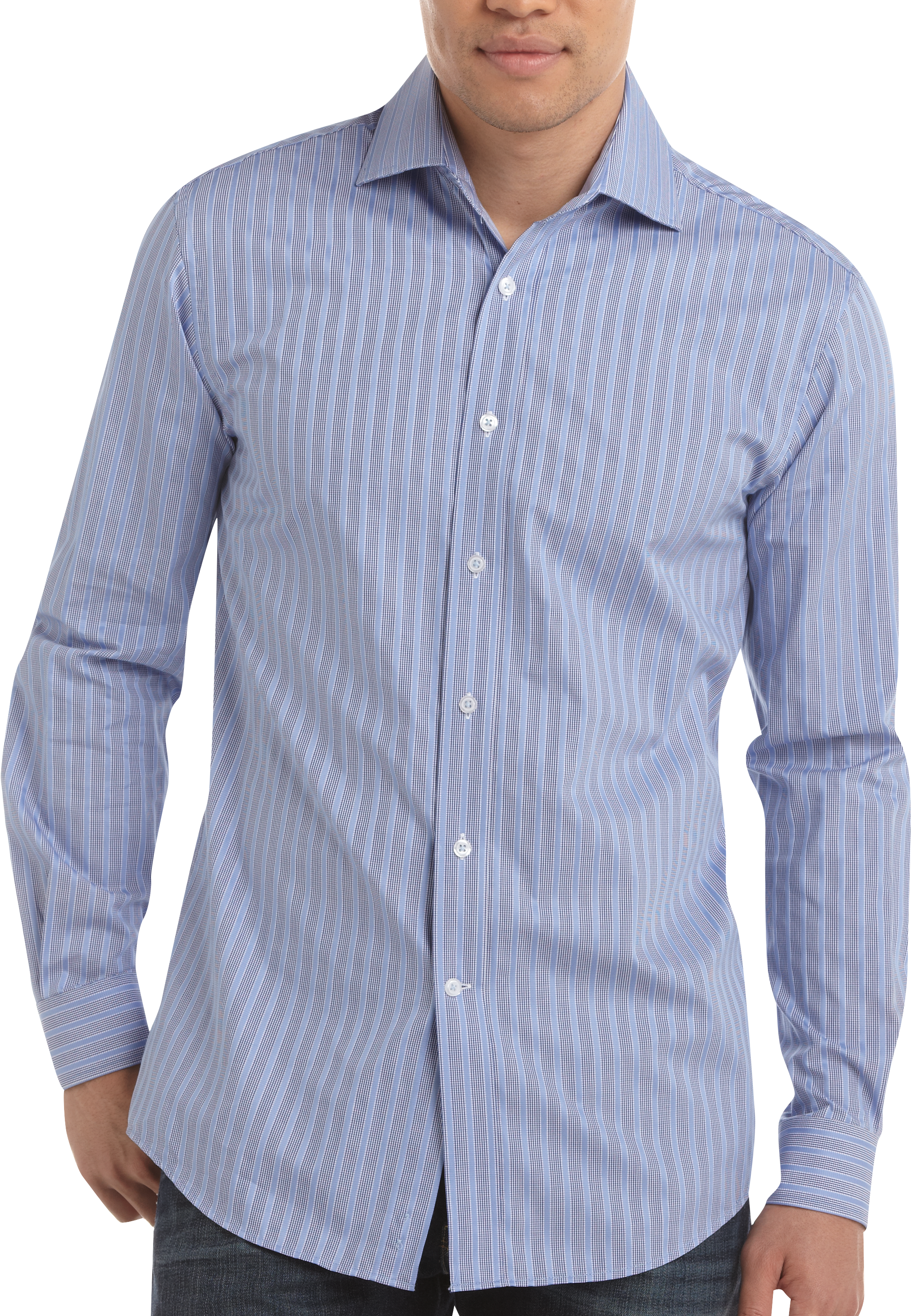 Pronto Uomo Blue Stripe Sport Shirt