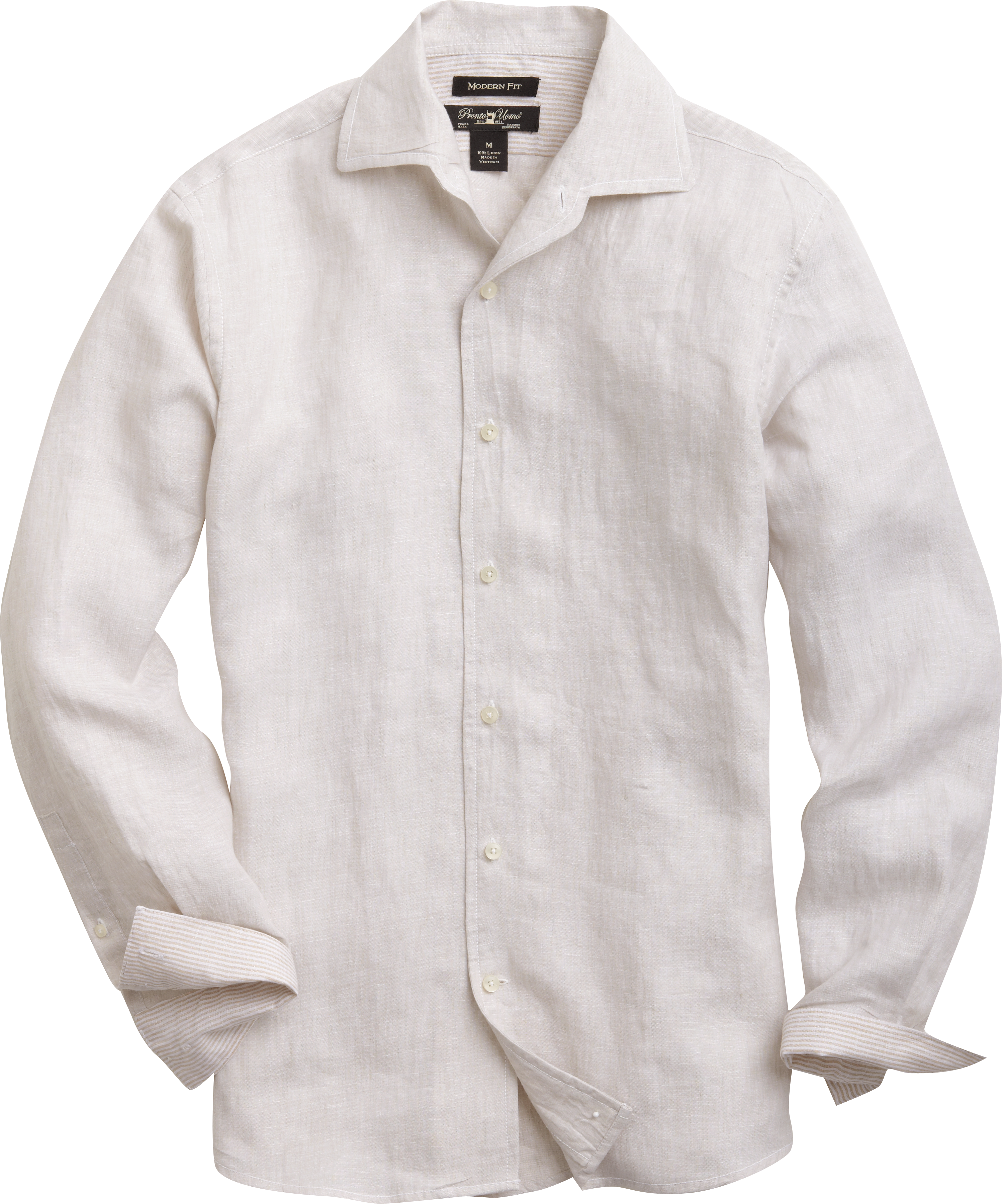 Pronto Uomo Tan Modern Fit Linen Sport Shirt