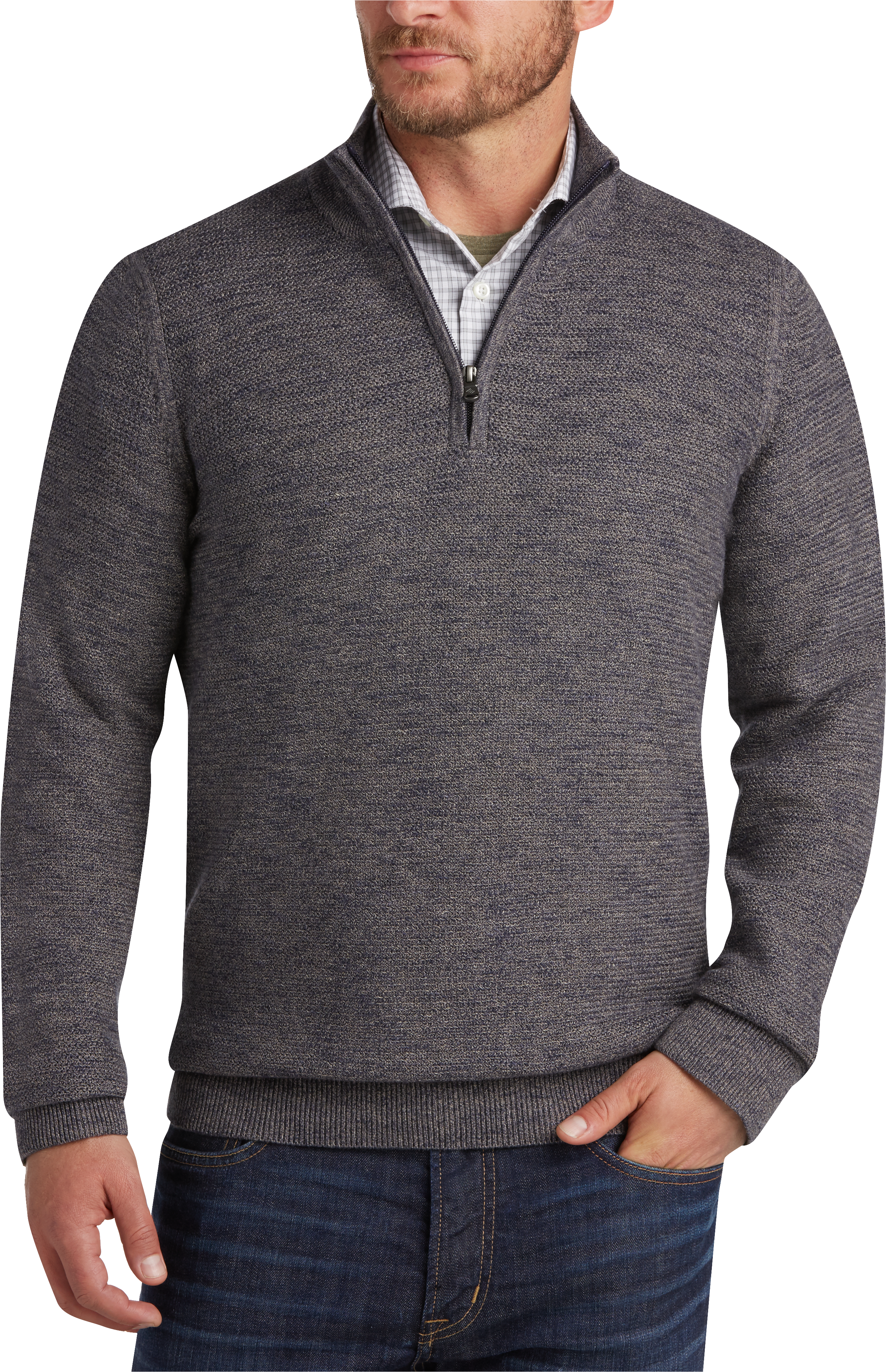mens navy half zip sweater