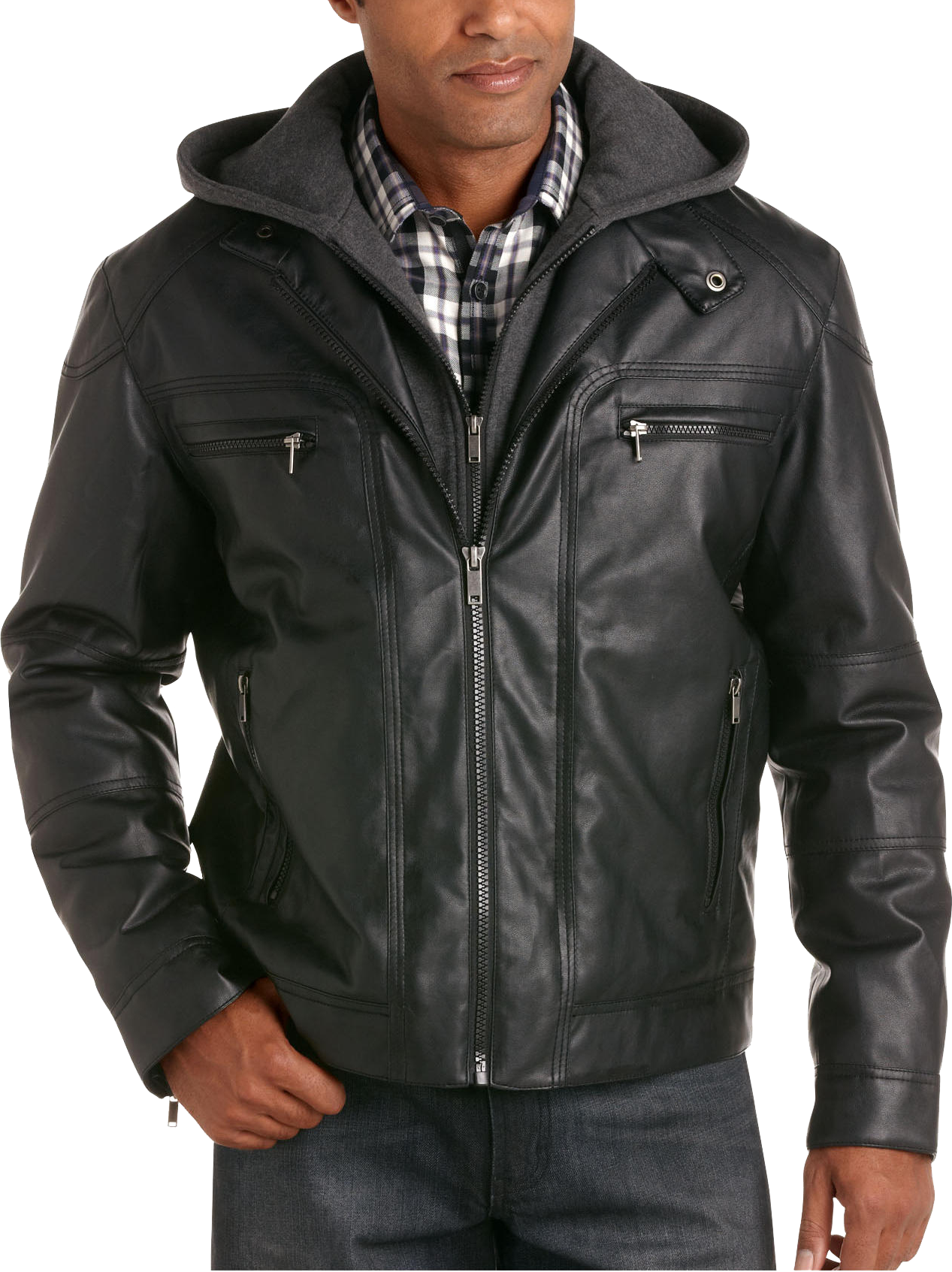Pronto Blue Hoody Jacket, Black