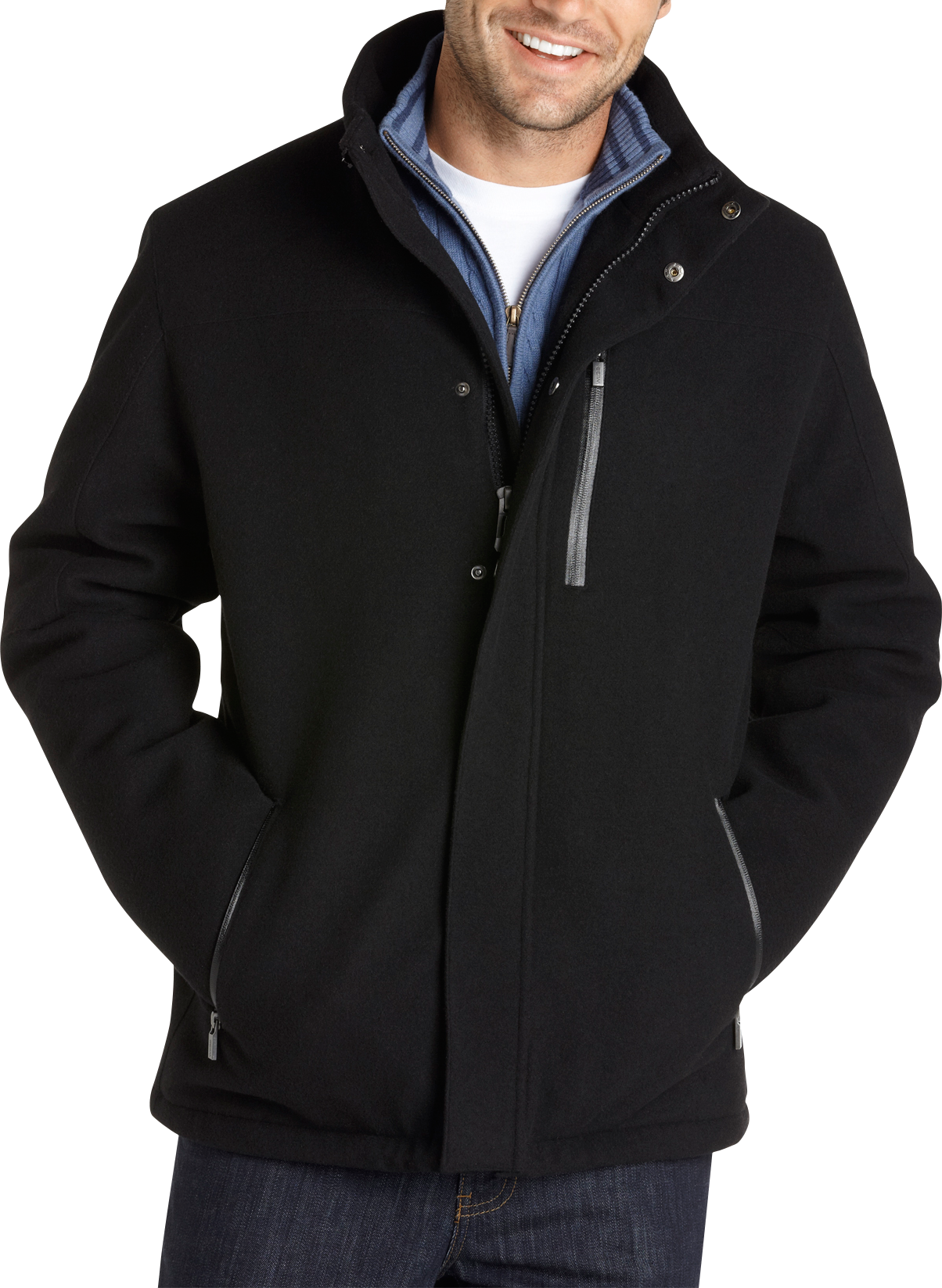 32 Degrees by Weatherproof Black Hydro Wool Jacket