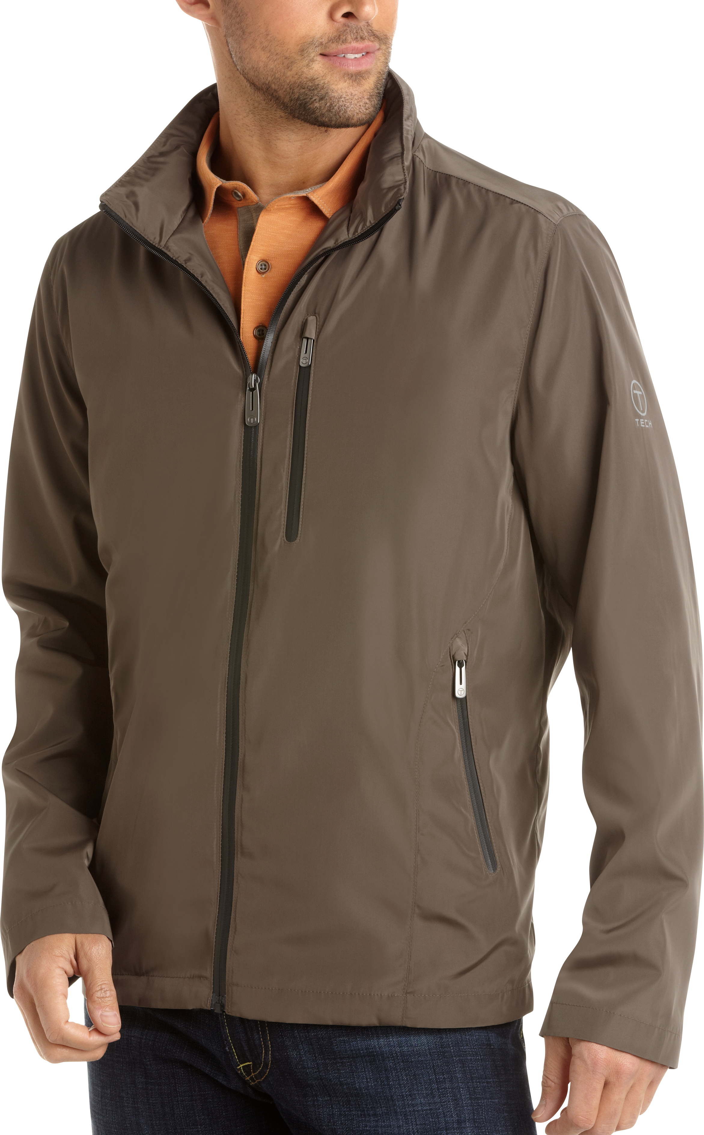T-Tech By Tumi Olive Waterproof Packable Jacket