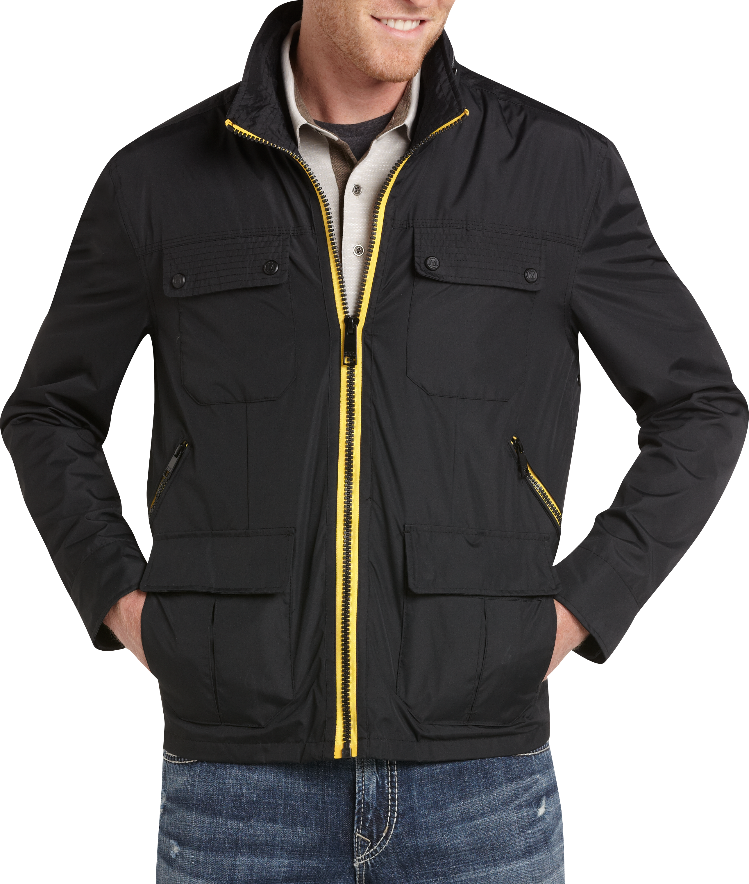 Marc New York Black Windbreaker Jacket