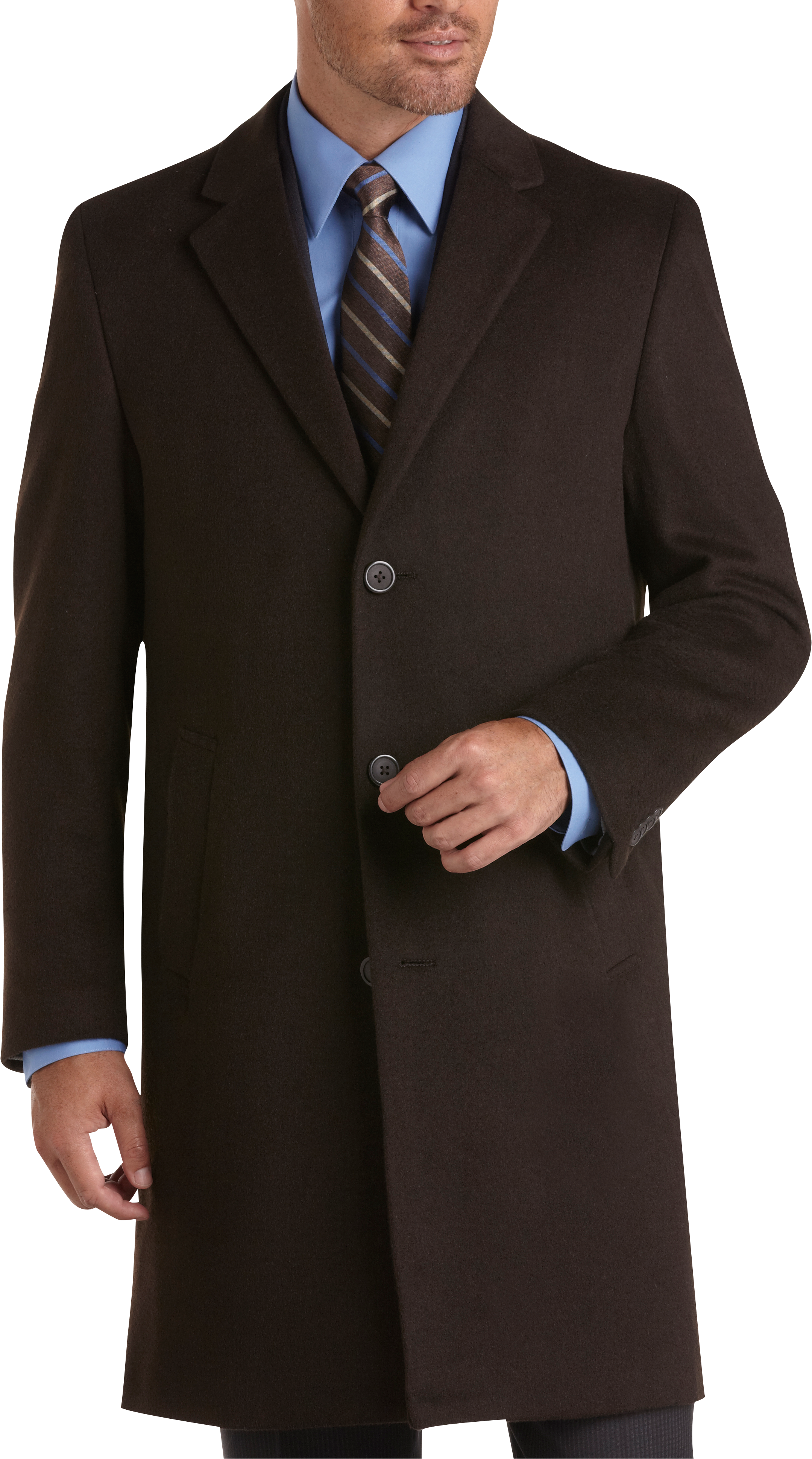 Kenneth Cole Dark Brown Modern Fit Topcoat