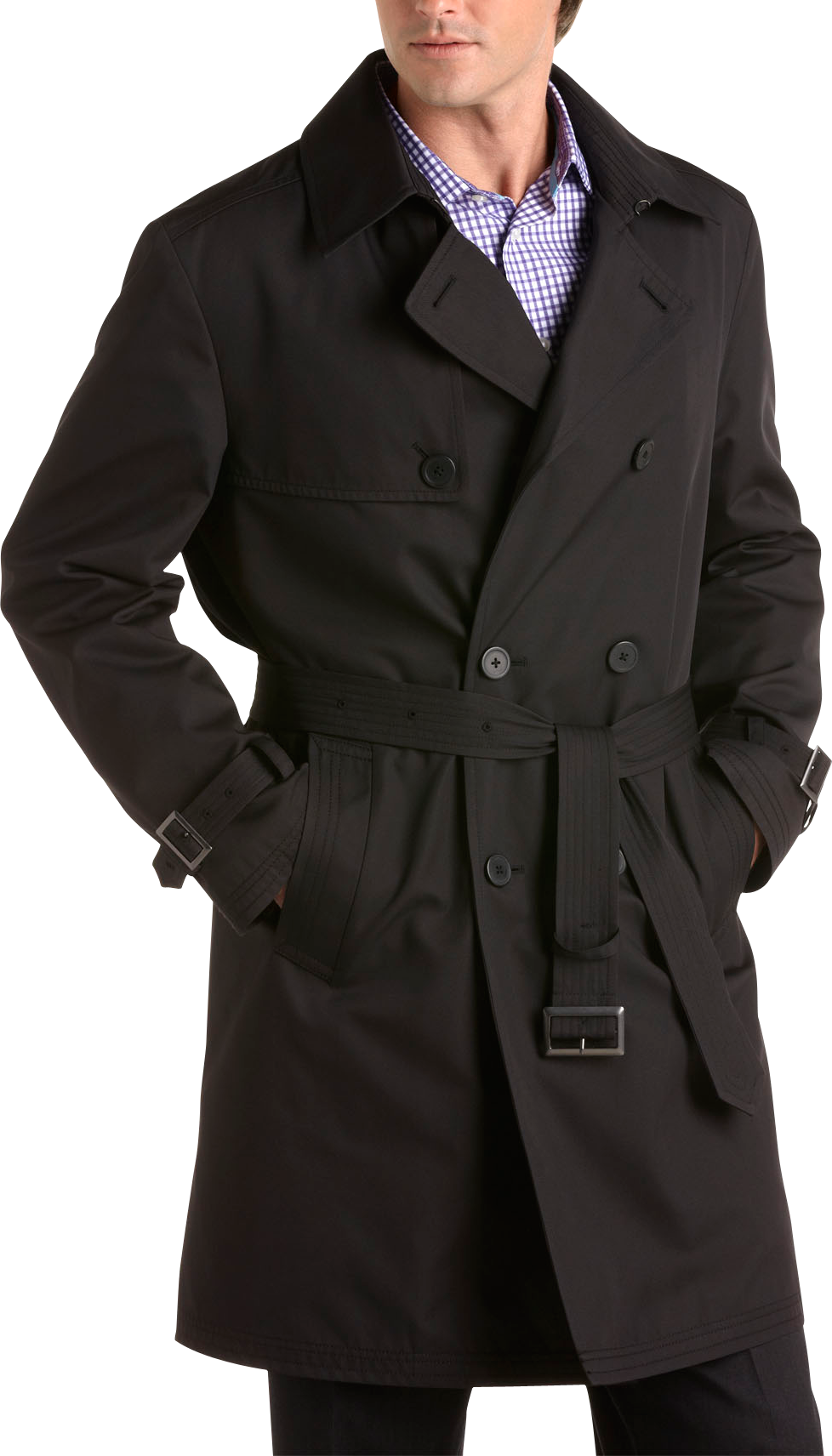 Kenneth Cole Black Raincoat