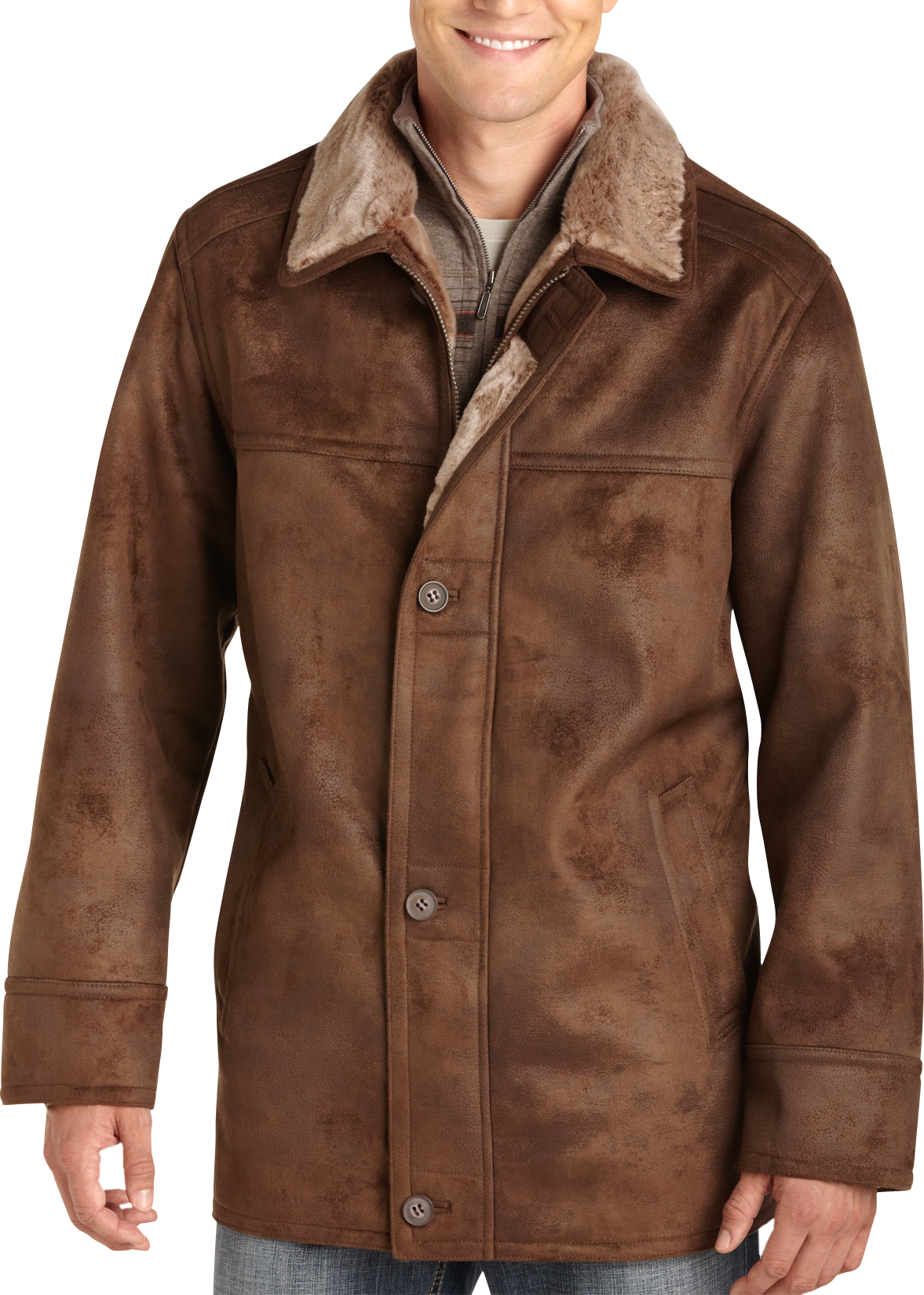 Pronto Uomo Nutmeg Faux Leather Jacket
