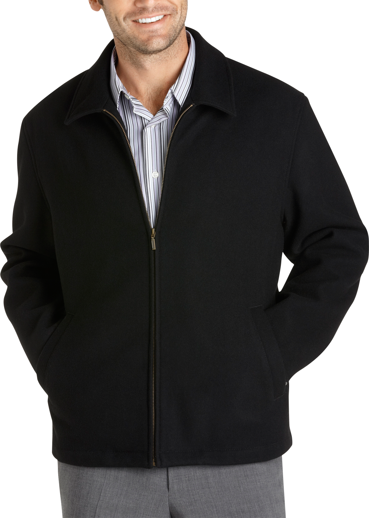 Pronto Uomo Black Full-Zip Jacket