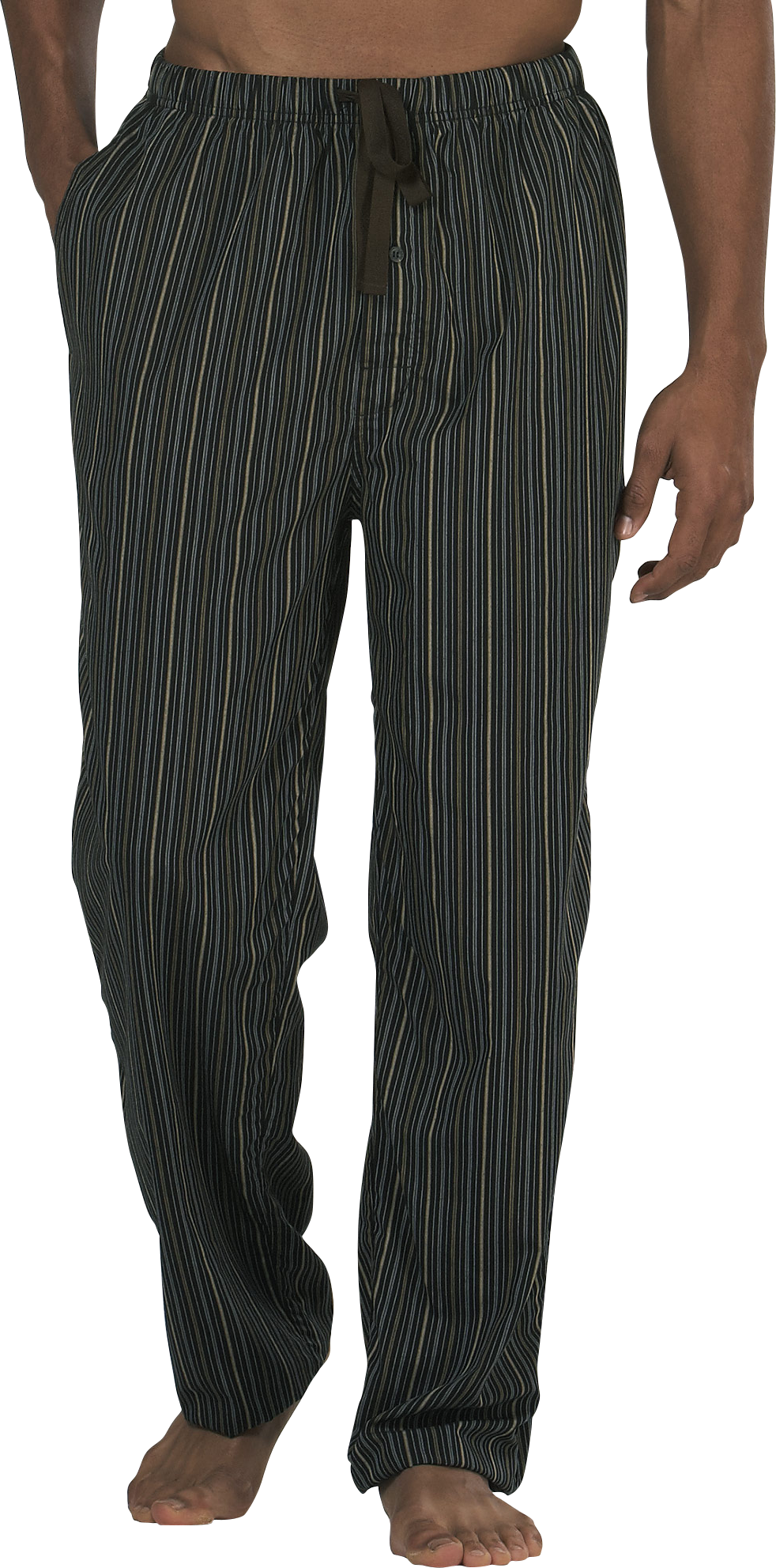 Joseph Abboud Drawstring Black Stripe Pajama Bottoms