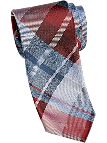 Esquire Red & Blue Plaid Narrow Tie