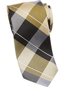 Esquire Gold and Black Check Skinny Tie