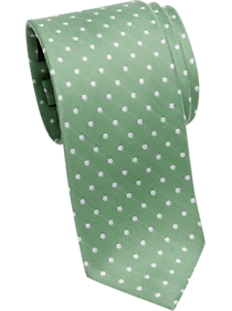 Esquire Green and White Dot Skinny Tie