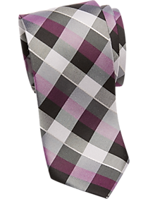 Esquire Purple & Black Check Skinny Tie
