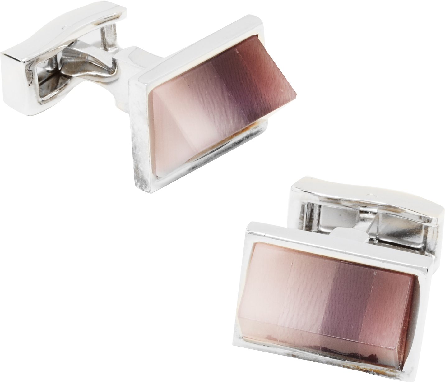 Egara Silver and Purple Cufflinks