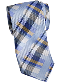 Esquire Blue & Yellow Plaid Skinny Tie