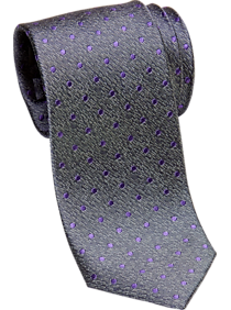 Esquire Gray & Purple Dots Skinny Tie