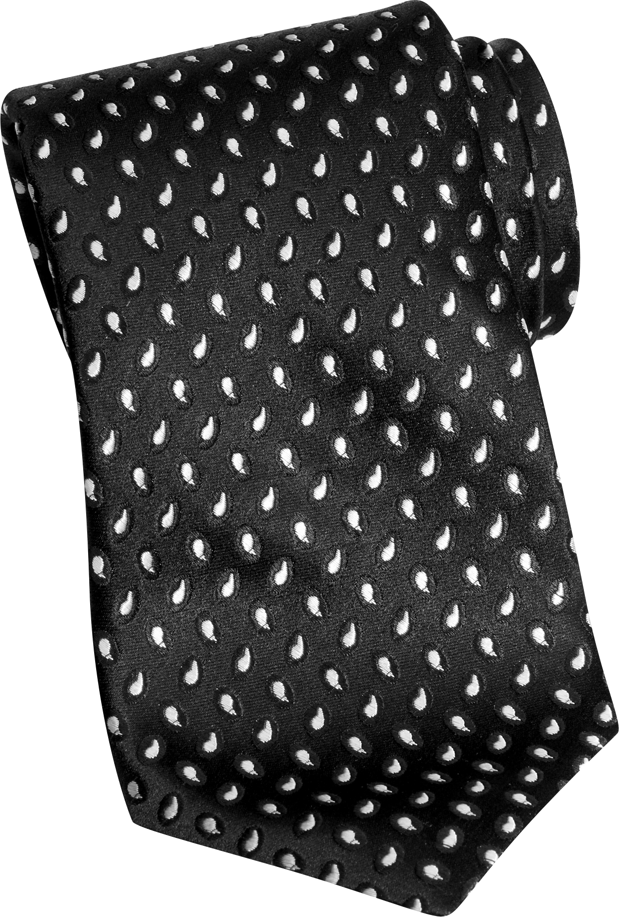 Corsini Seven Fold Black Paisley Narrow Tie