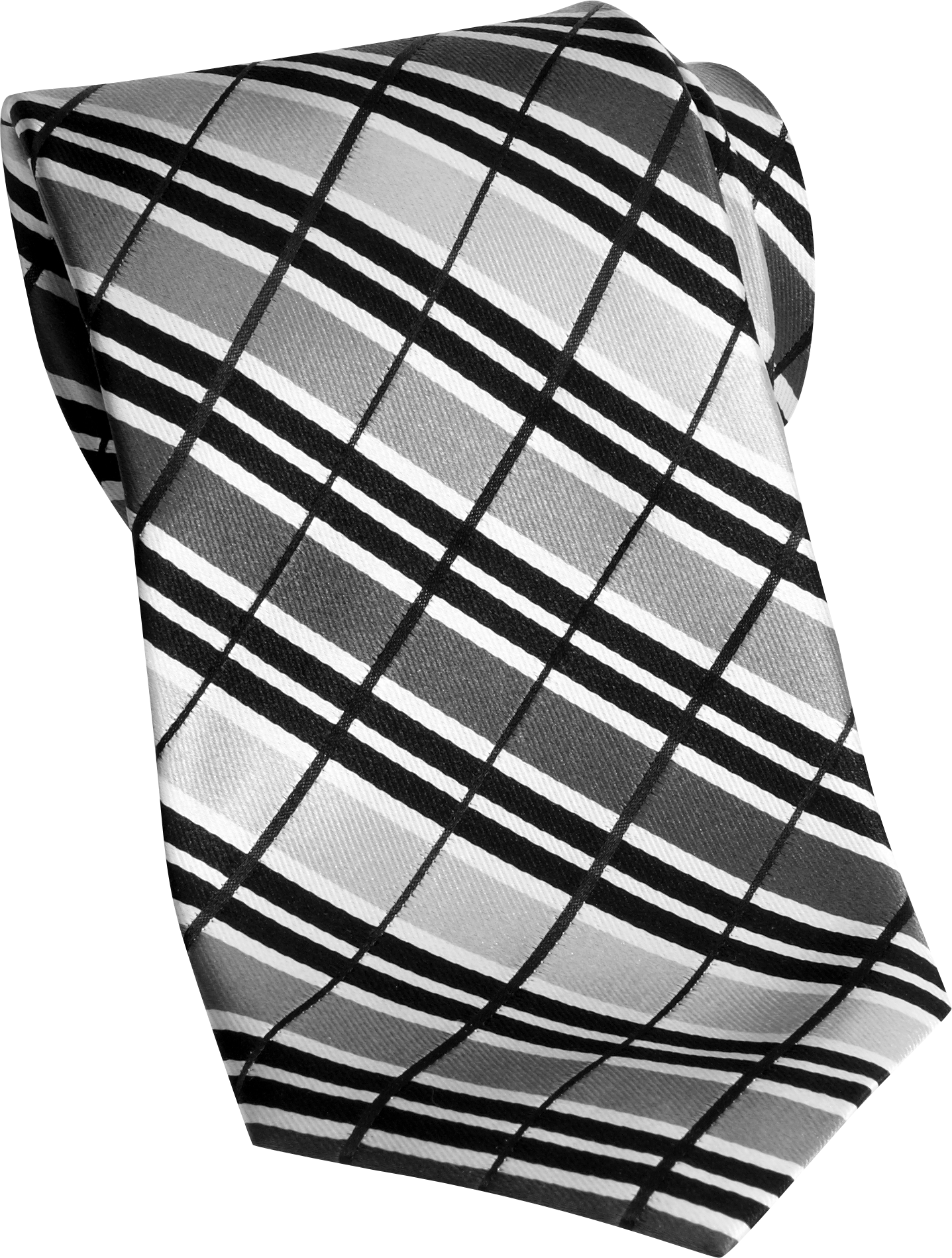 Corsini Seven Fold Gray Plaid and Stripe Narrow Tie