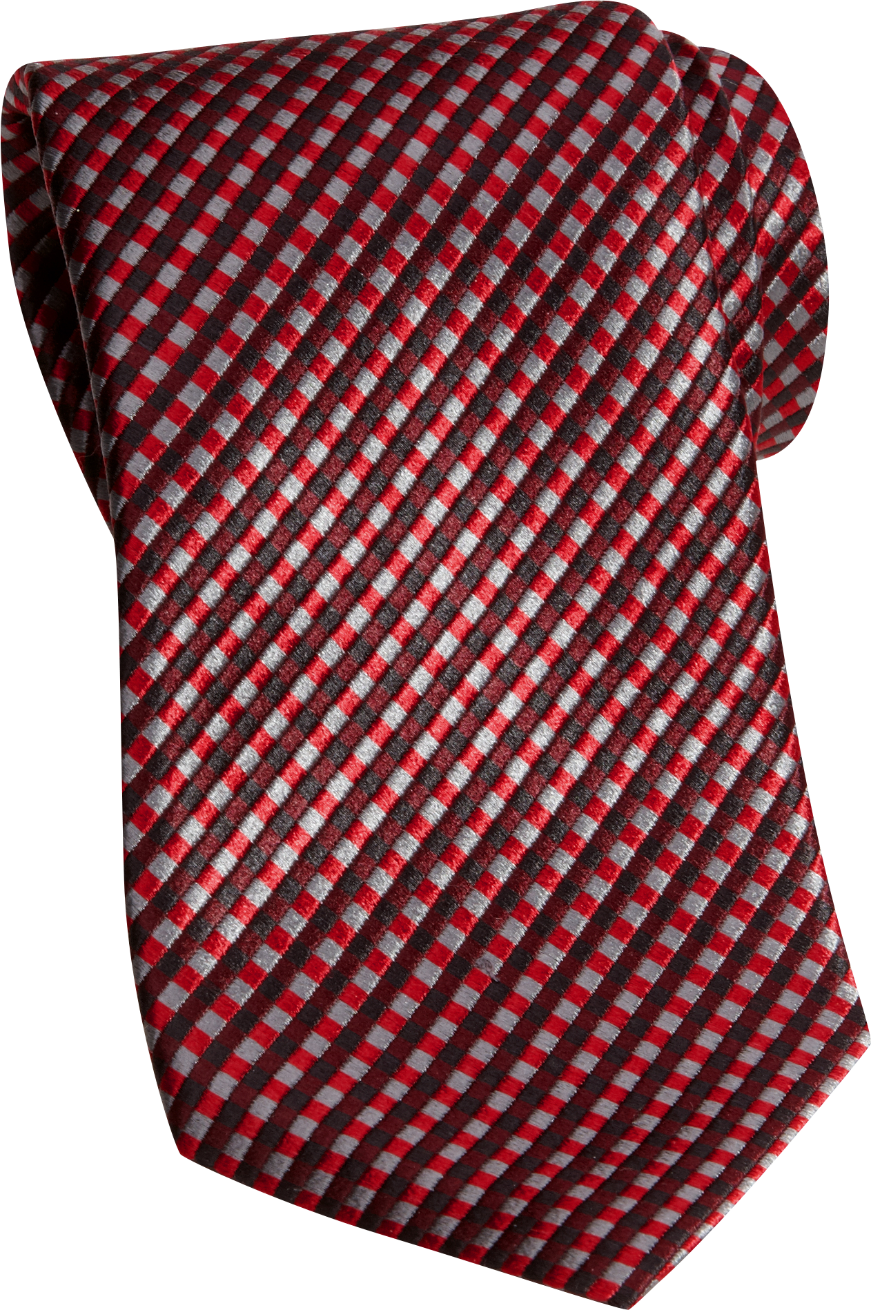 Corsini Seven Fold Red Check Narrow Tie