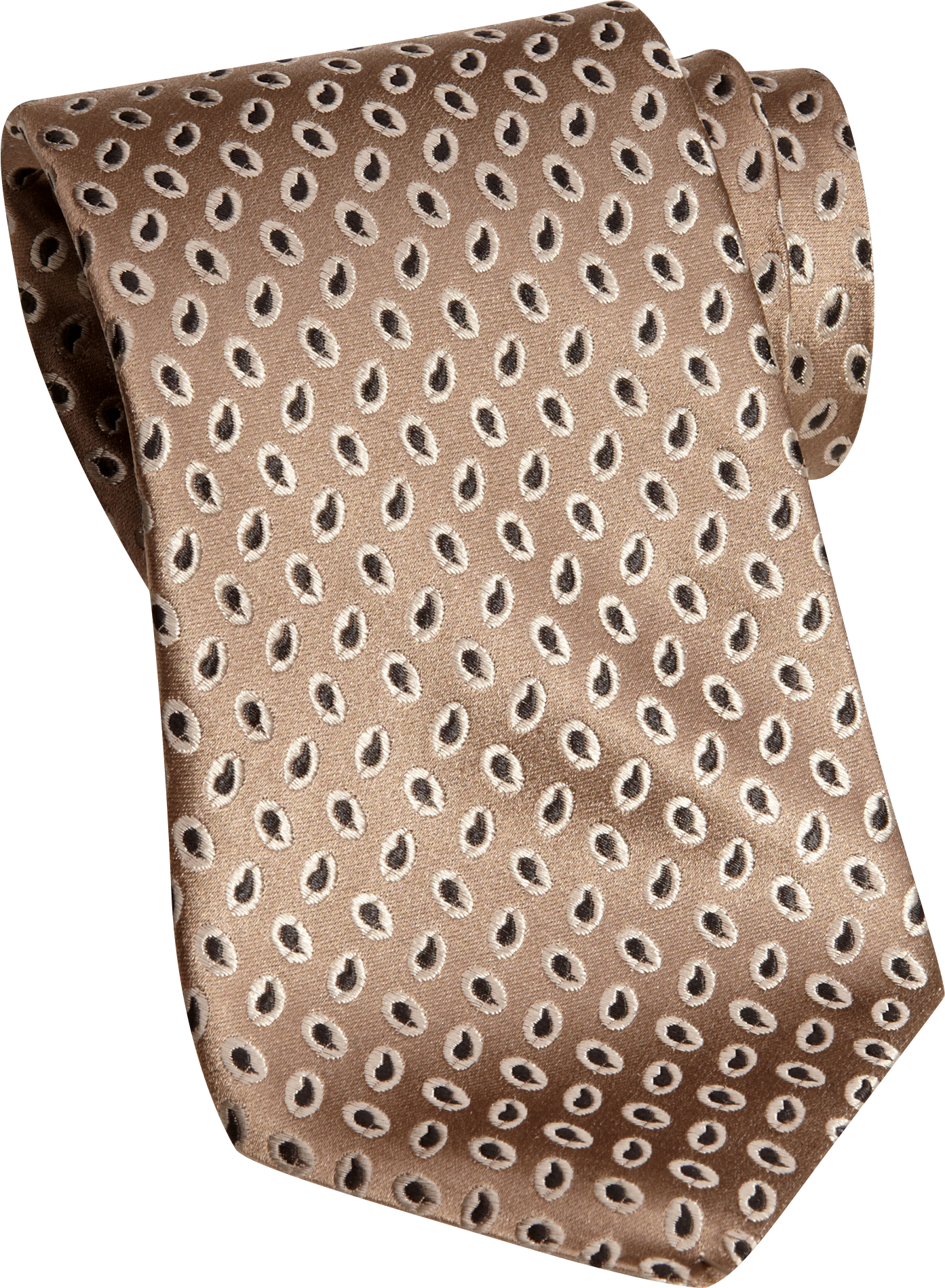 Corsini Seven Fold Taupe Paisley Narrow Tie