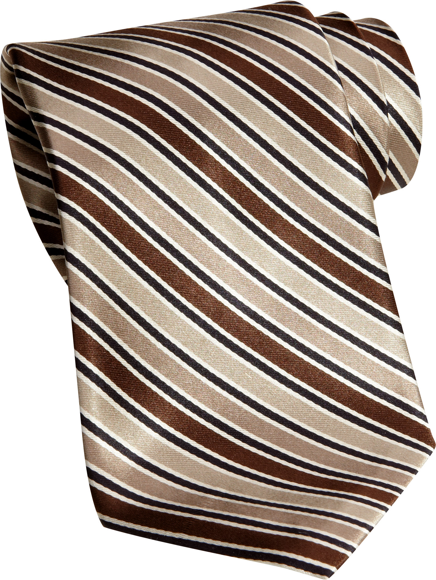 Corsini Seven Fold Tan Stripe Narrow Tie