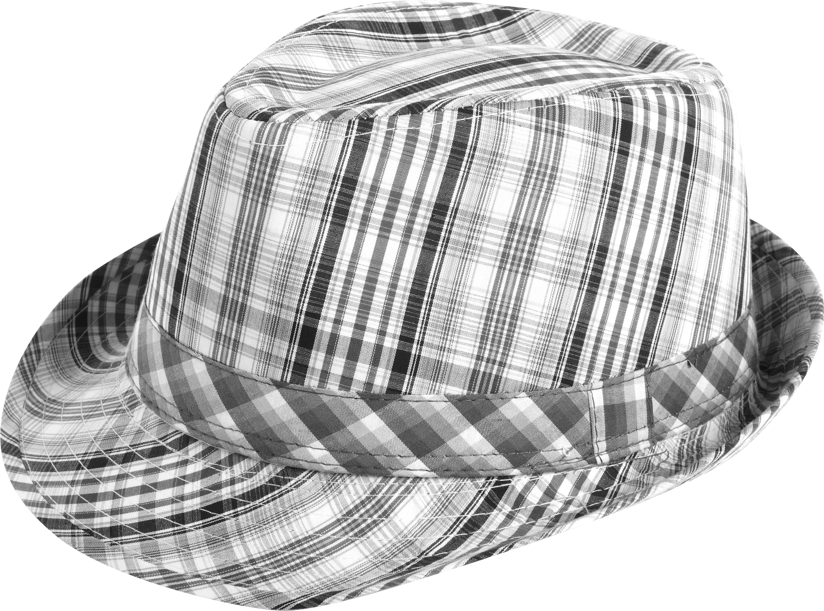 Free Authority Black and White Plaid Fedora