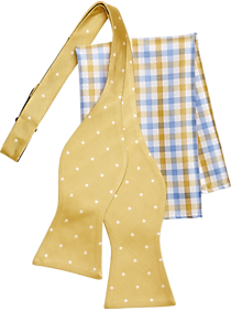 Tommy Hilfiger Yellow Dot Bow Tie & Pocket Square Set