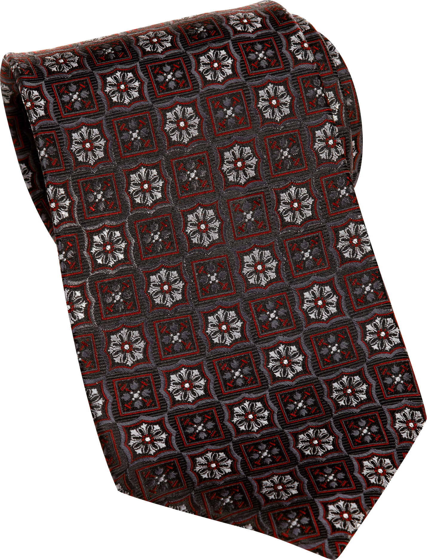 Pronto Uomo Couture Burgundy Geometric Extra Long Tie