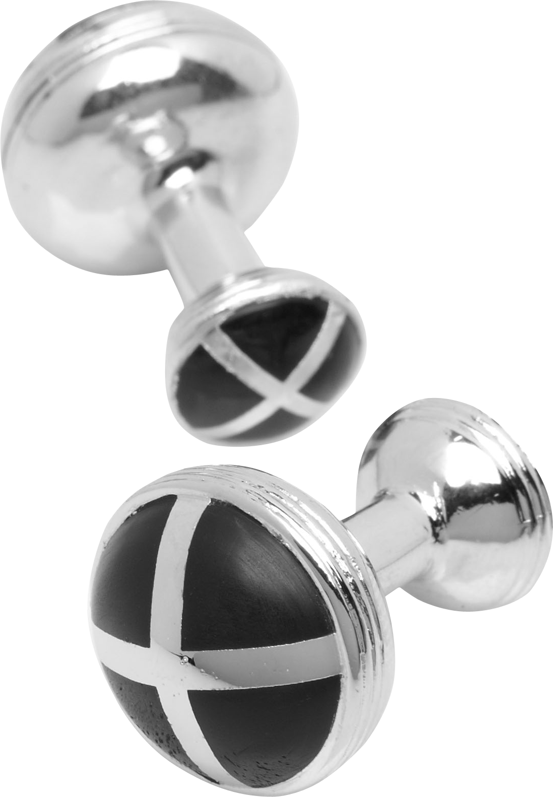 Marc Ecko Black and Silver Cufflinks