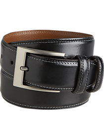 Joseph Abboud Black Stitched Edge Belt