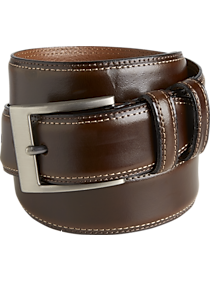 Joseph Abboud Brown Stitched Edge Belt