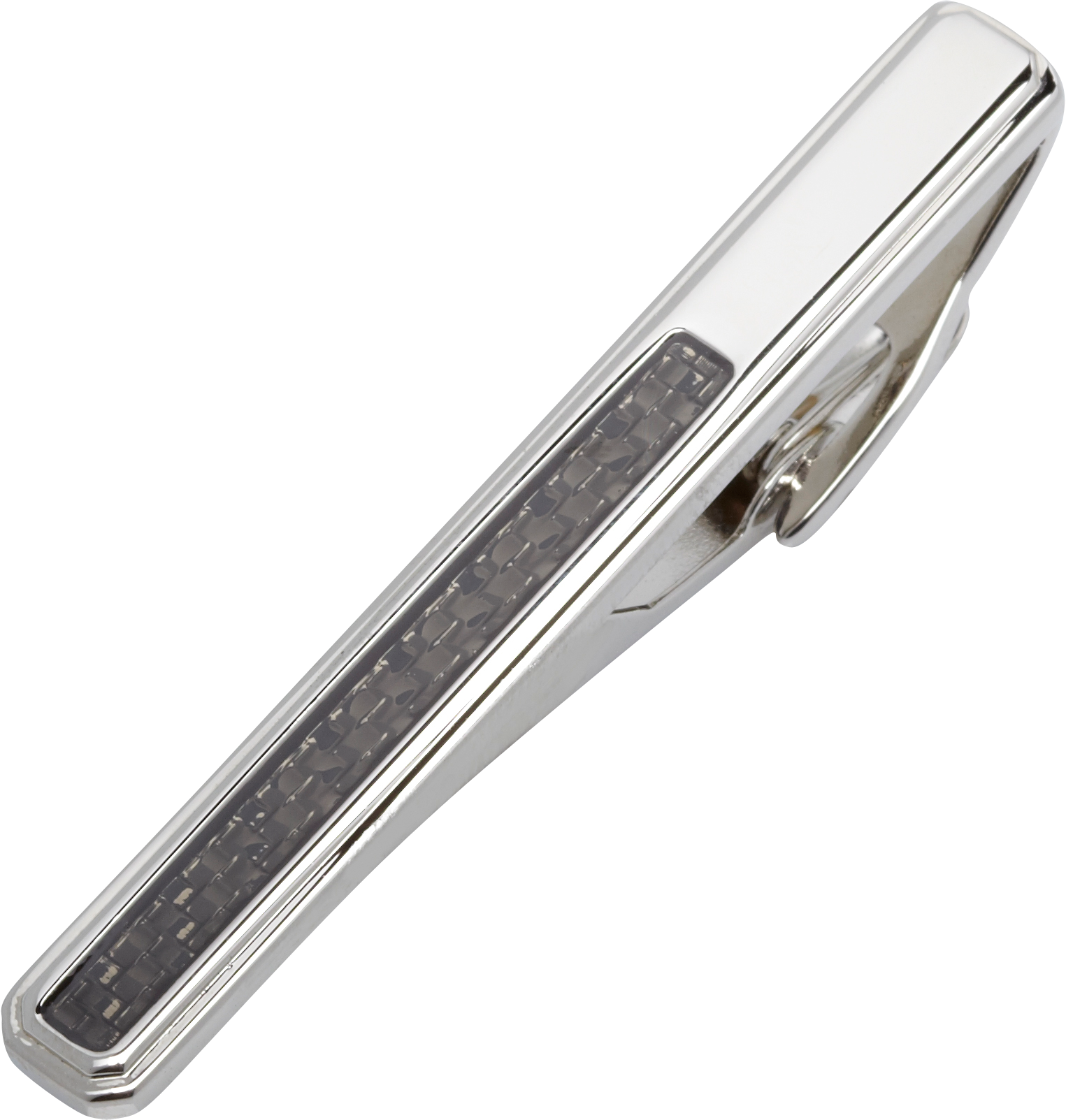 Pronto Uomo Silver and Gunmetal Tie Bar