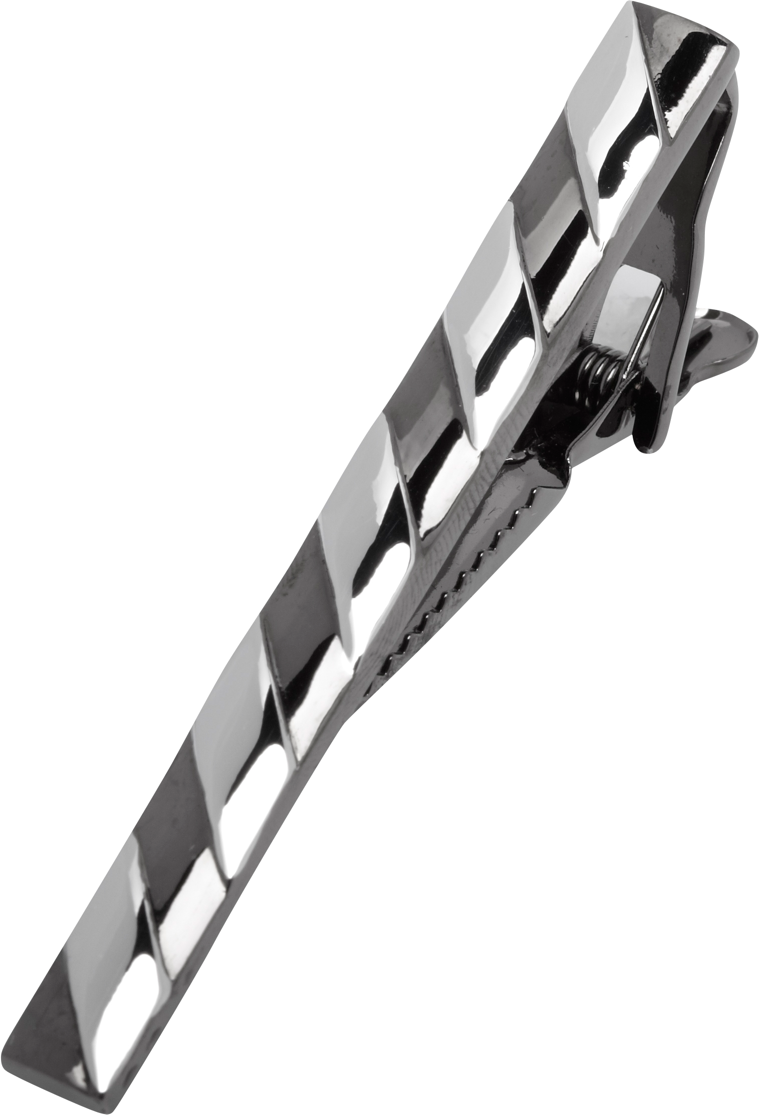 Pronto Uomo Silver and Gunmetal Tie Bar
