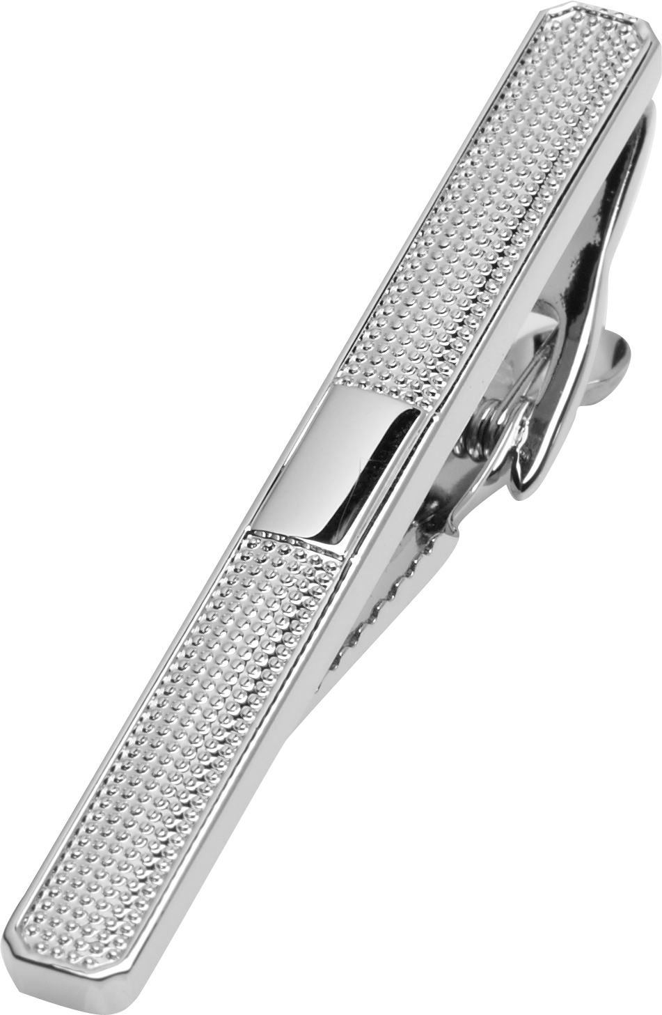 Pronto Uomo Textured Silver Tie Bar