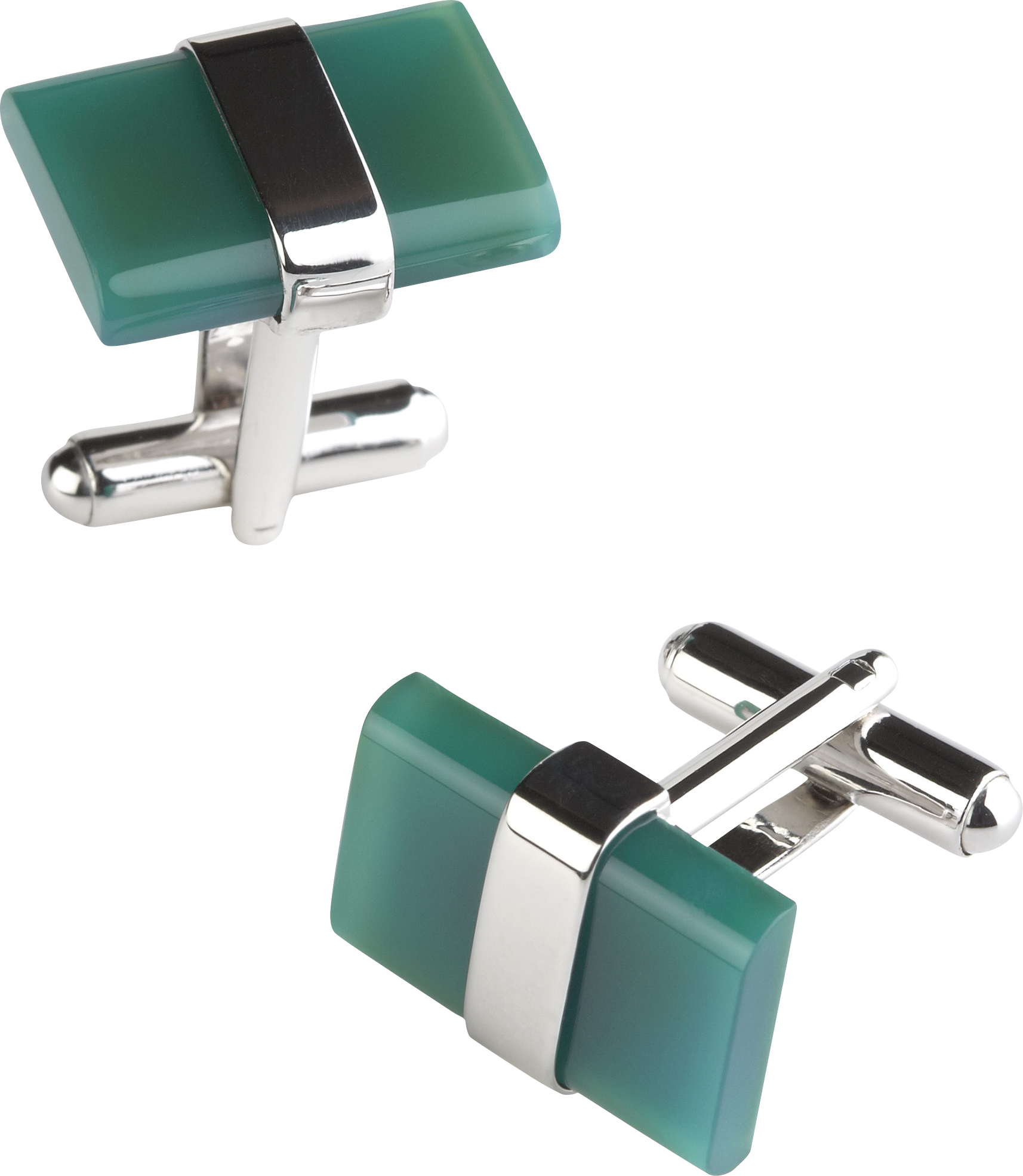 Pronto Uomo Green Square Cufflinks