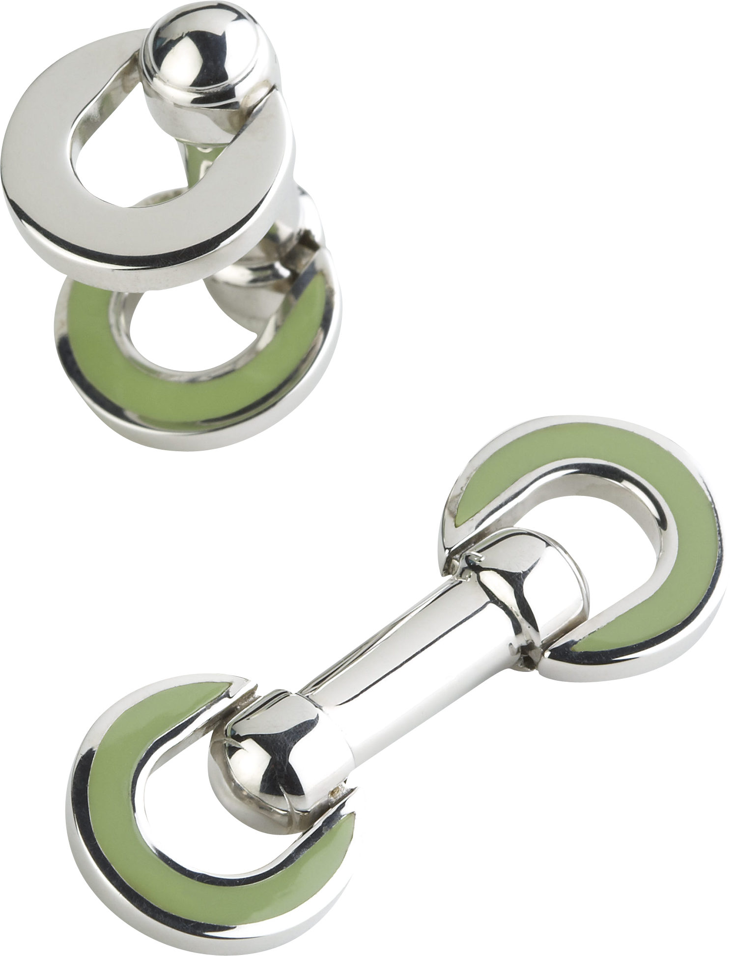 Pronto Uomo Lime Green Circle Cufflinks