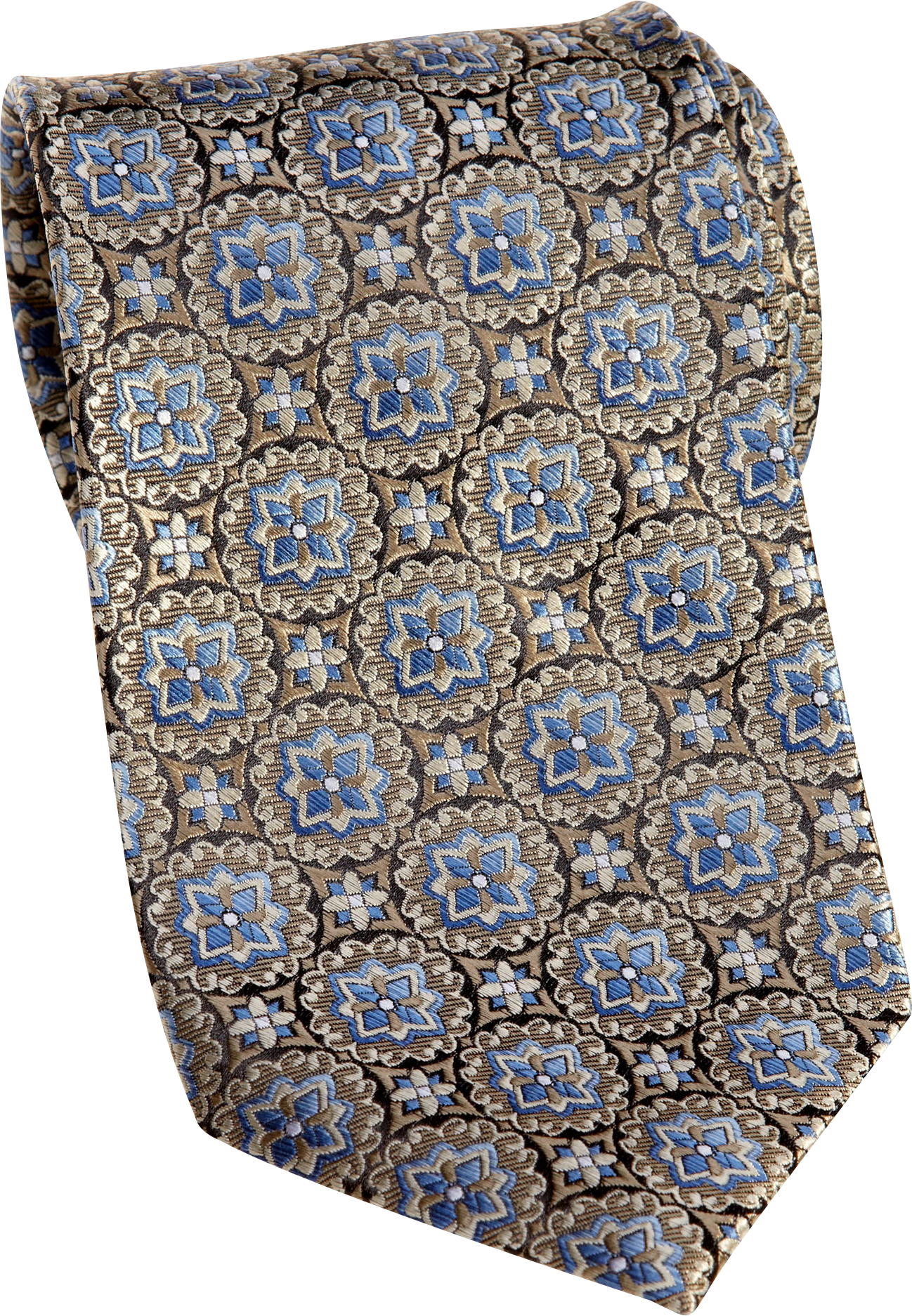 Pronto Uomo Couture Taupe and Blue Floral Tie