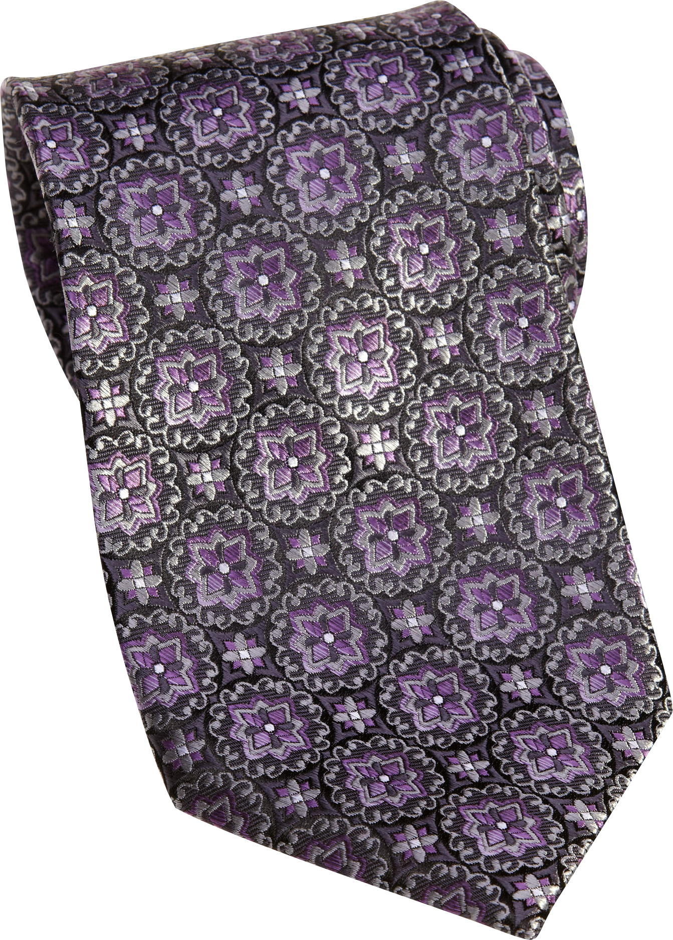 Pronto Uomo Couture Lavender and Black Floral Tie