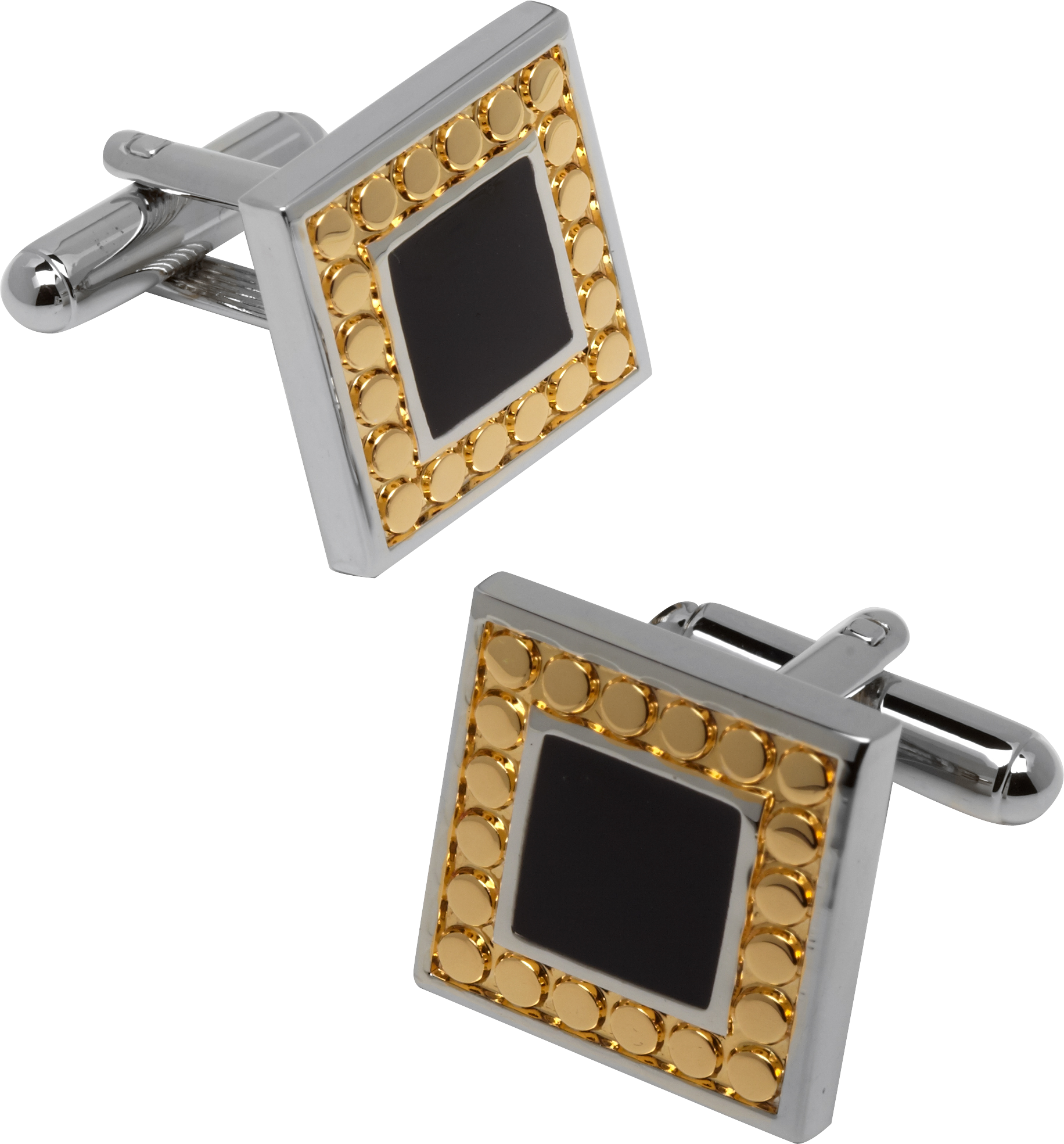 Pronto Uomo Gold and Black Cufflinks