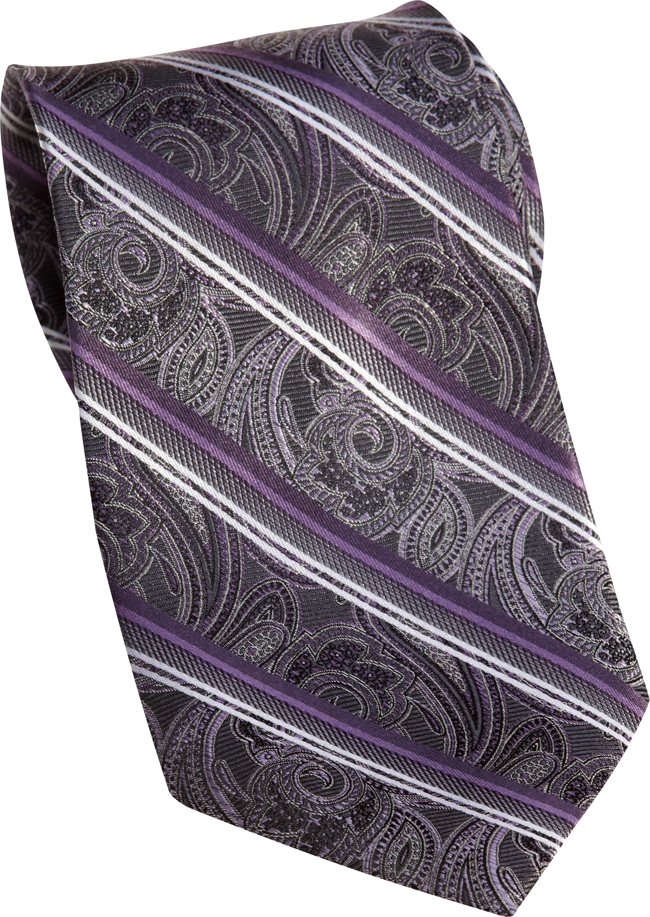 Pronto Uomo Couture Lavender Paisley and Stripe Tie
