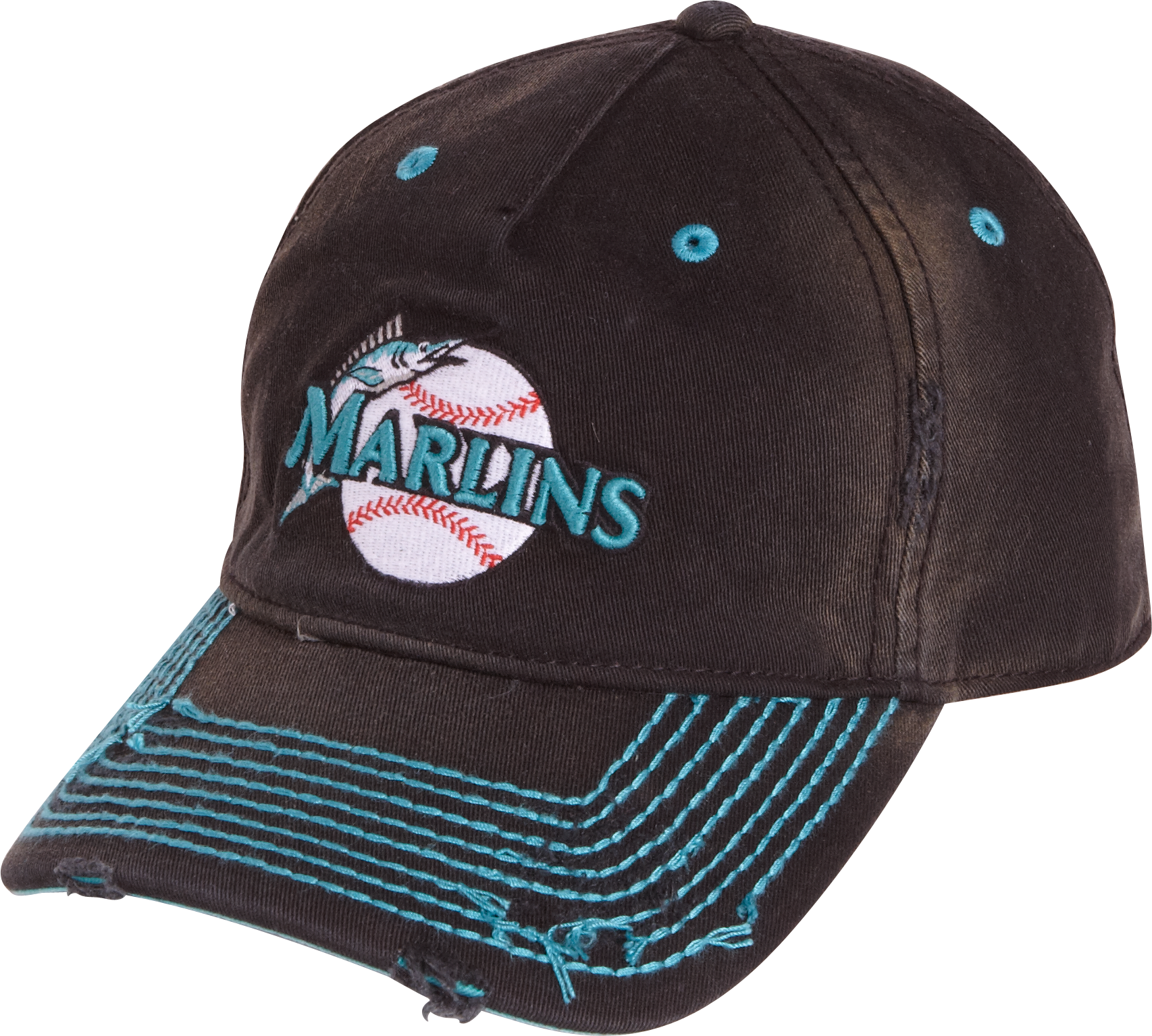 American Needle Black Florida Marlins Vintage Baseball Hat