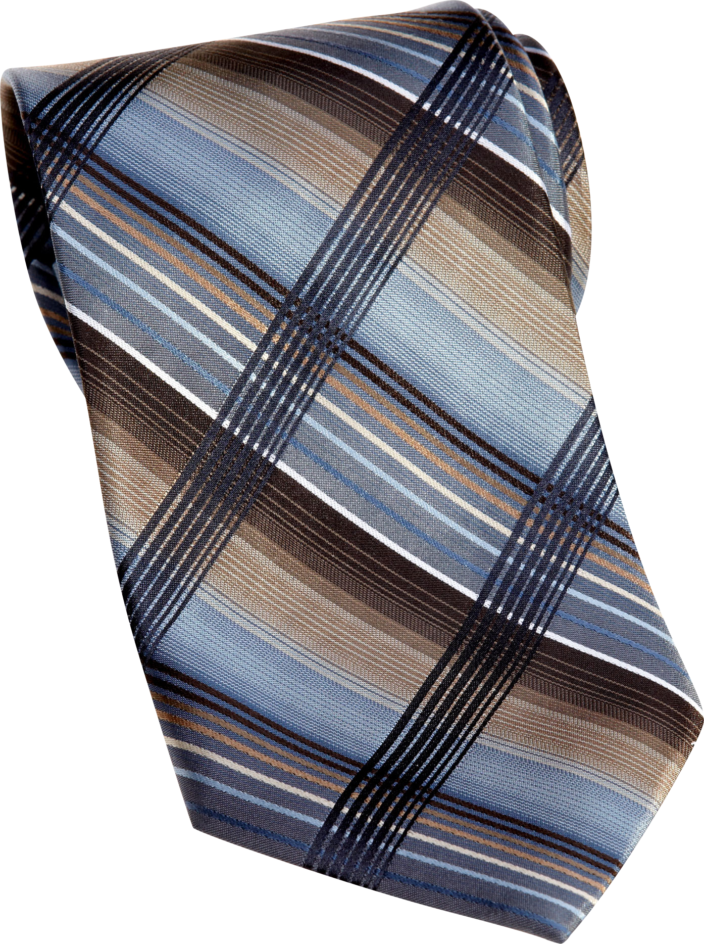 Calvin Klein Blue Plaid Extra Long Tie