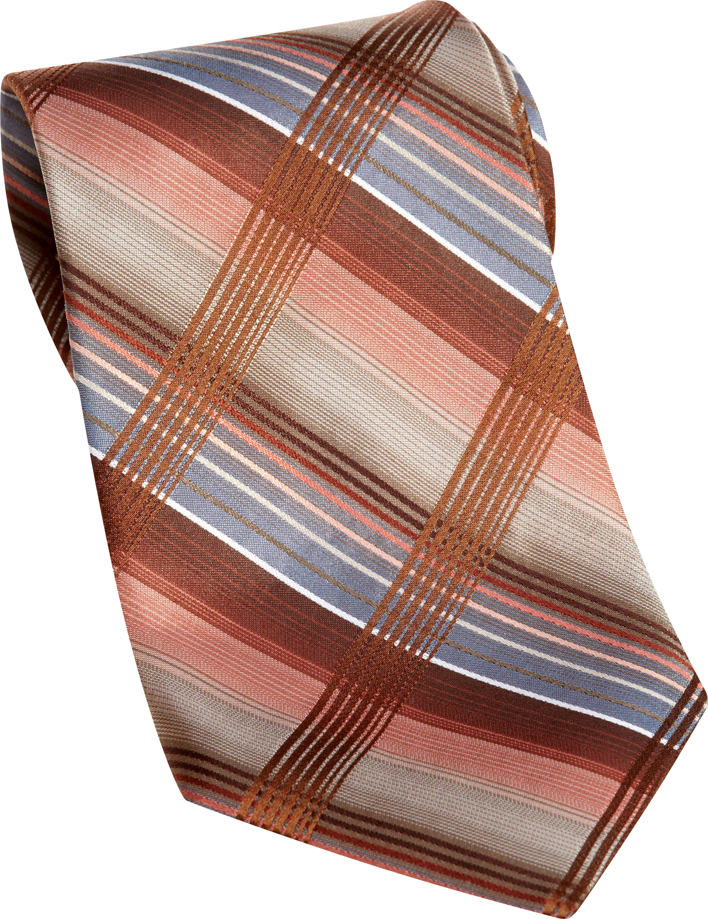 Calvin Klein Orange Plaid Extra Long Tie