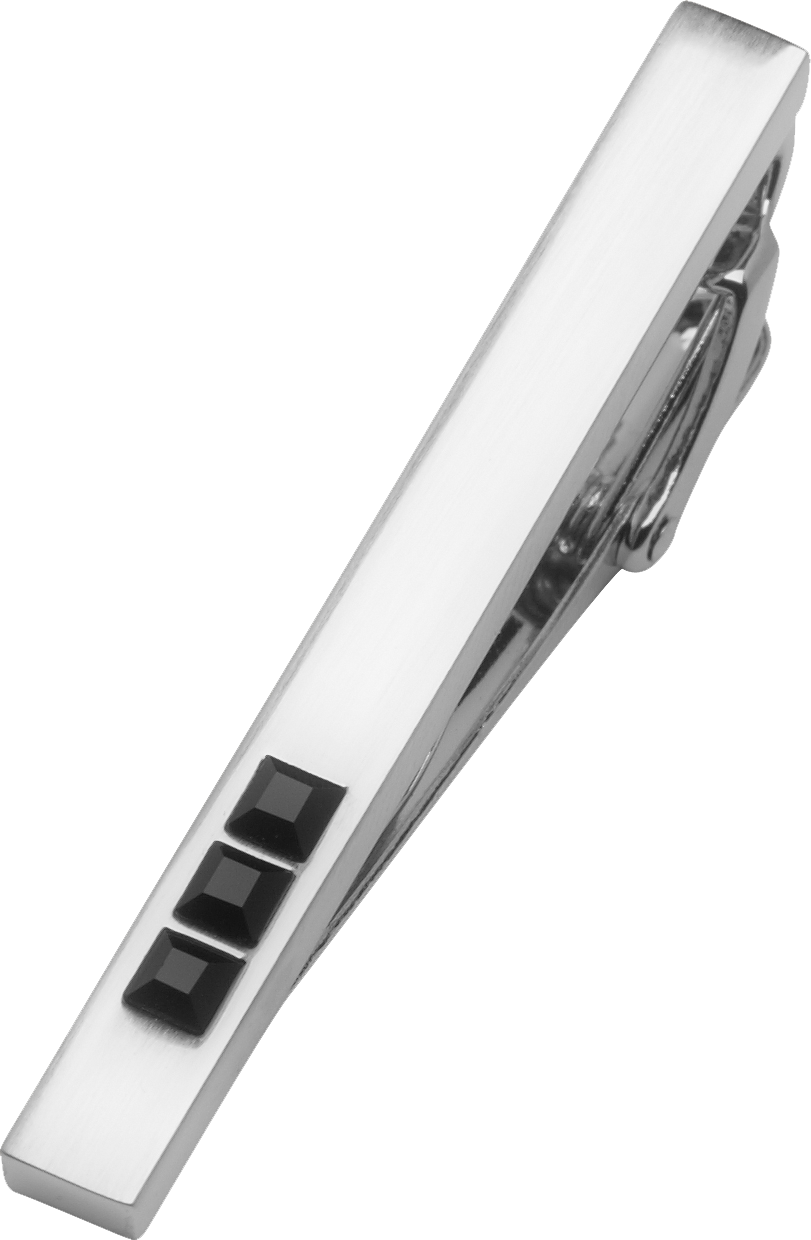 Egara Silvertone Three-Square Tie Bar