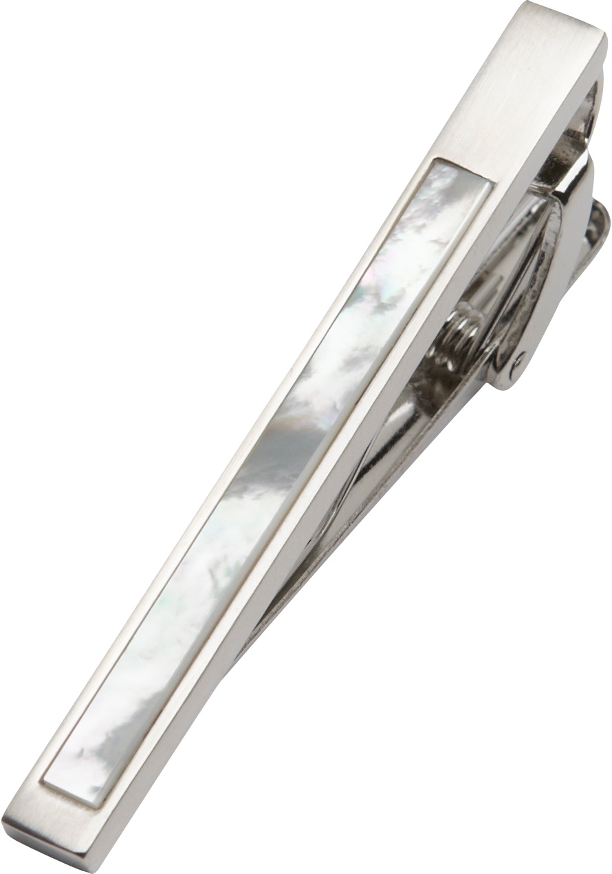 Egara Silvertone Mother-Of-Pearl Tie Bar