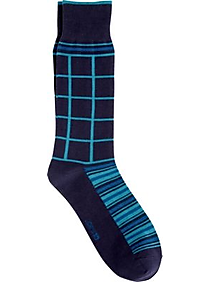Joe's Navy Grid Socks