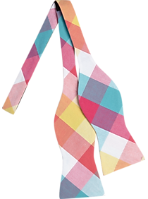 Tommy Hilfiger Teal & Pink Check Bow Tie